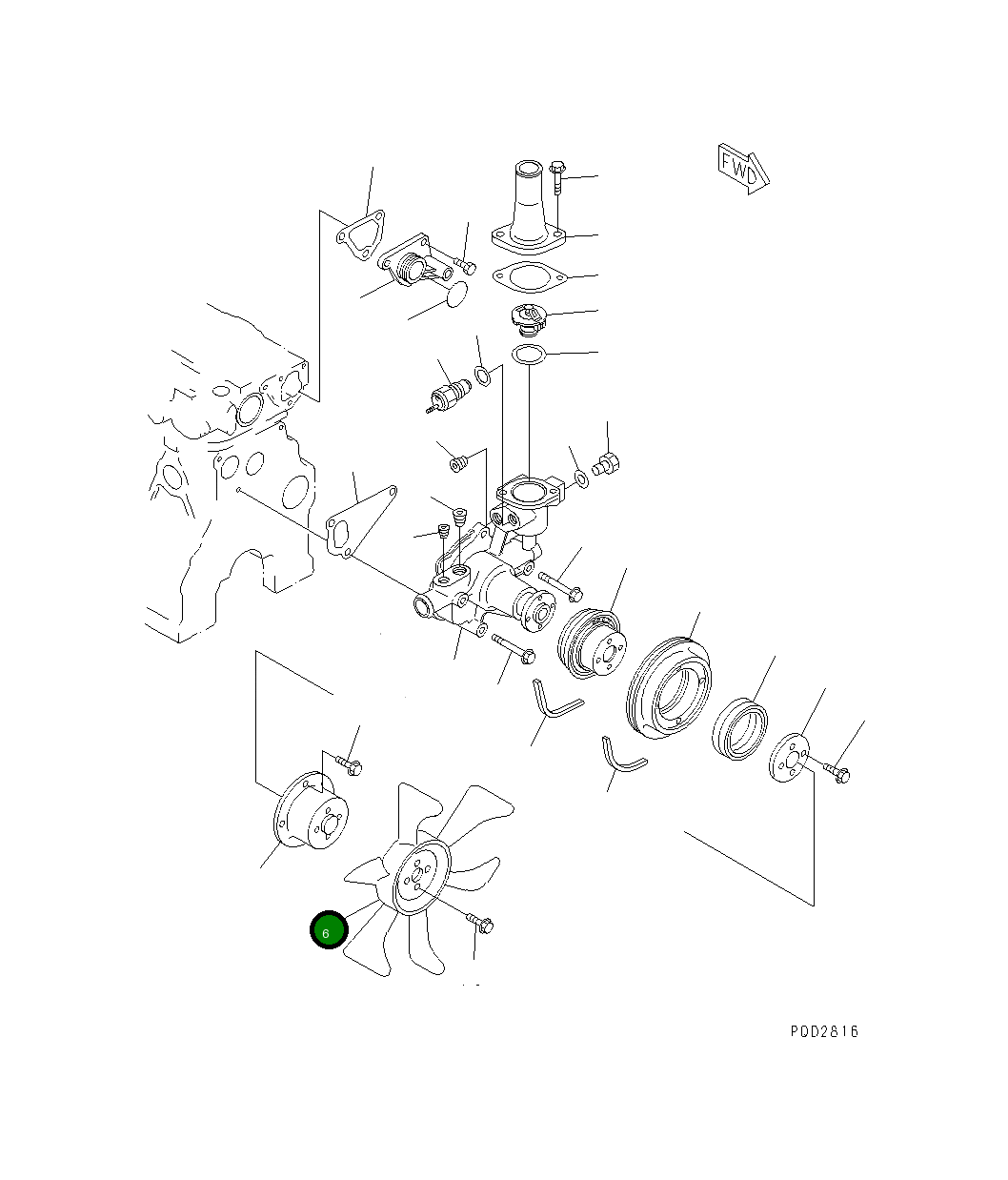 Вентилятор охлаждения YM129030-44740 Komatsu