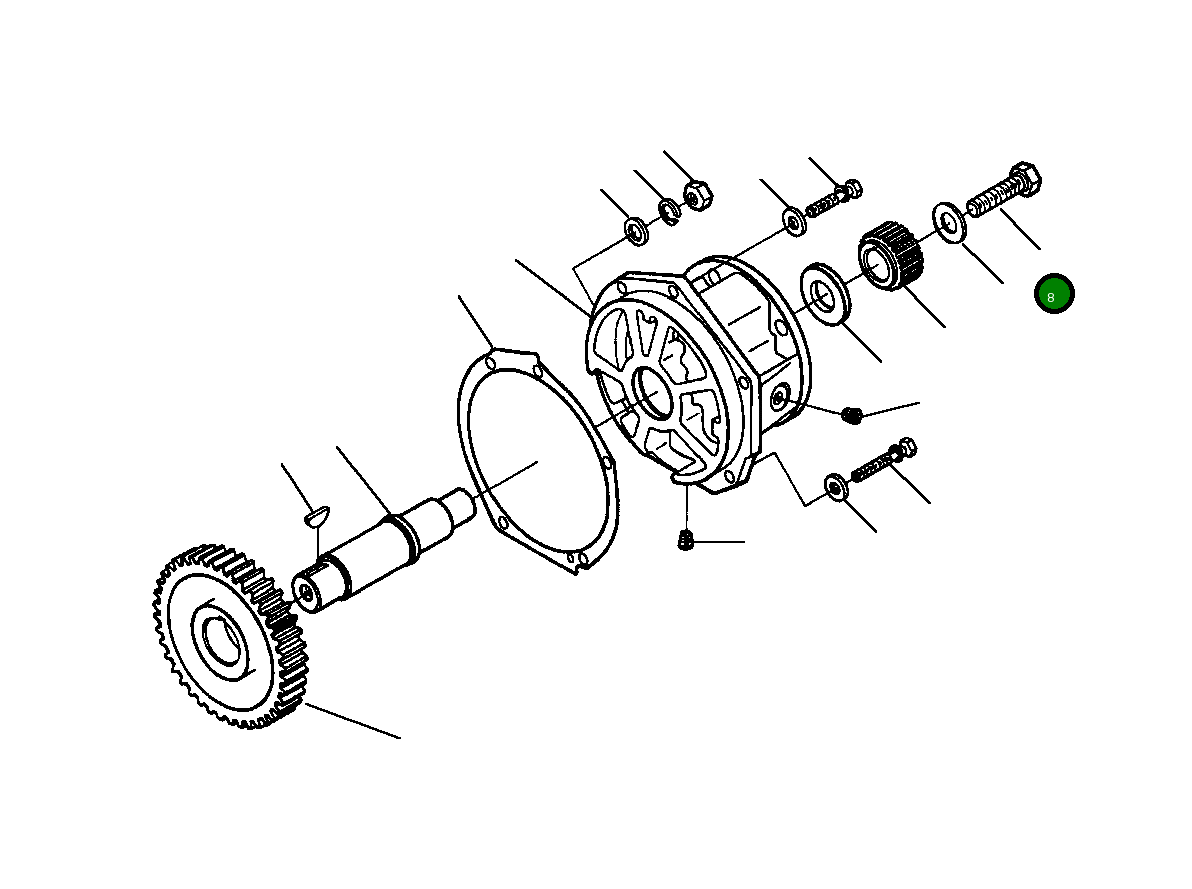 Болт - 1/2-20 X 2 1239 804 H1 Komatsu