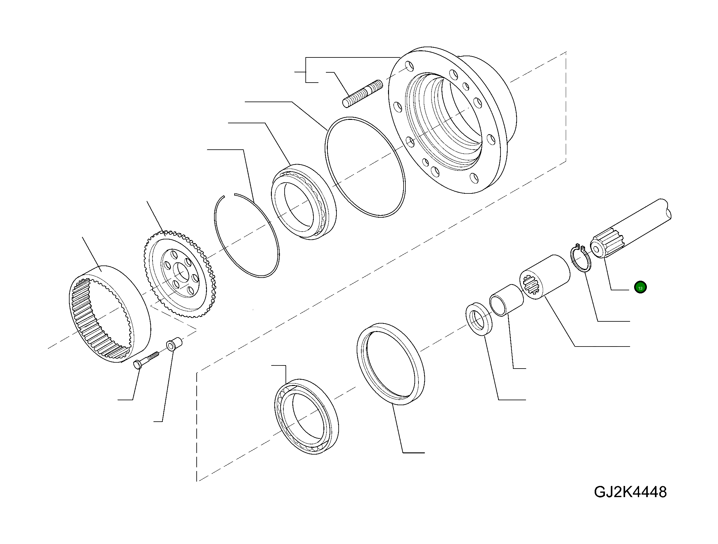 Вал 42T-22-H0R01 Komatsu