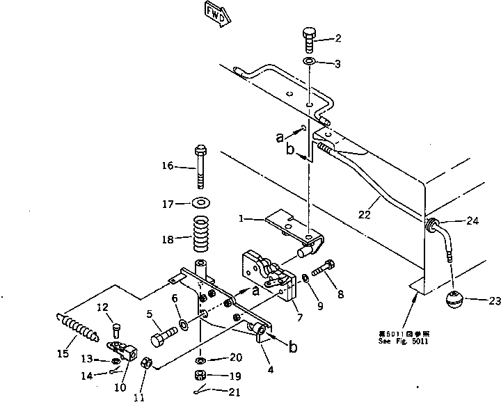 Вилка 195-54-53630 Komatsu
