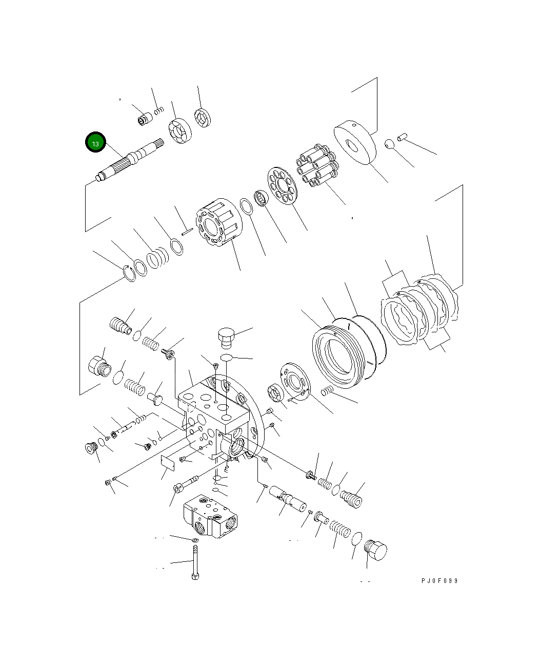 Вал TZ460B2002-02 Komatsu