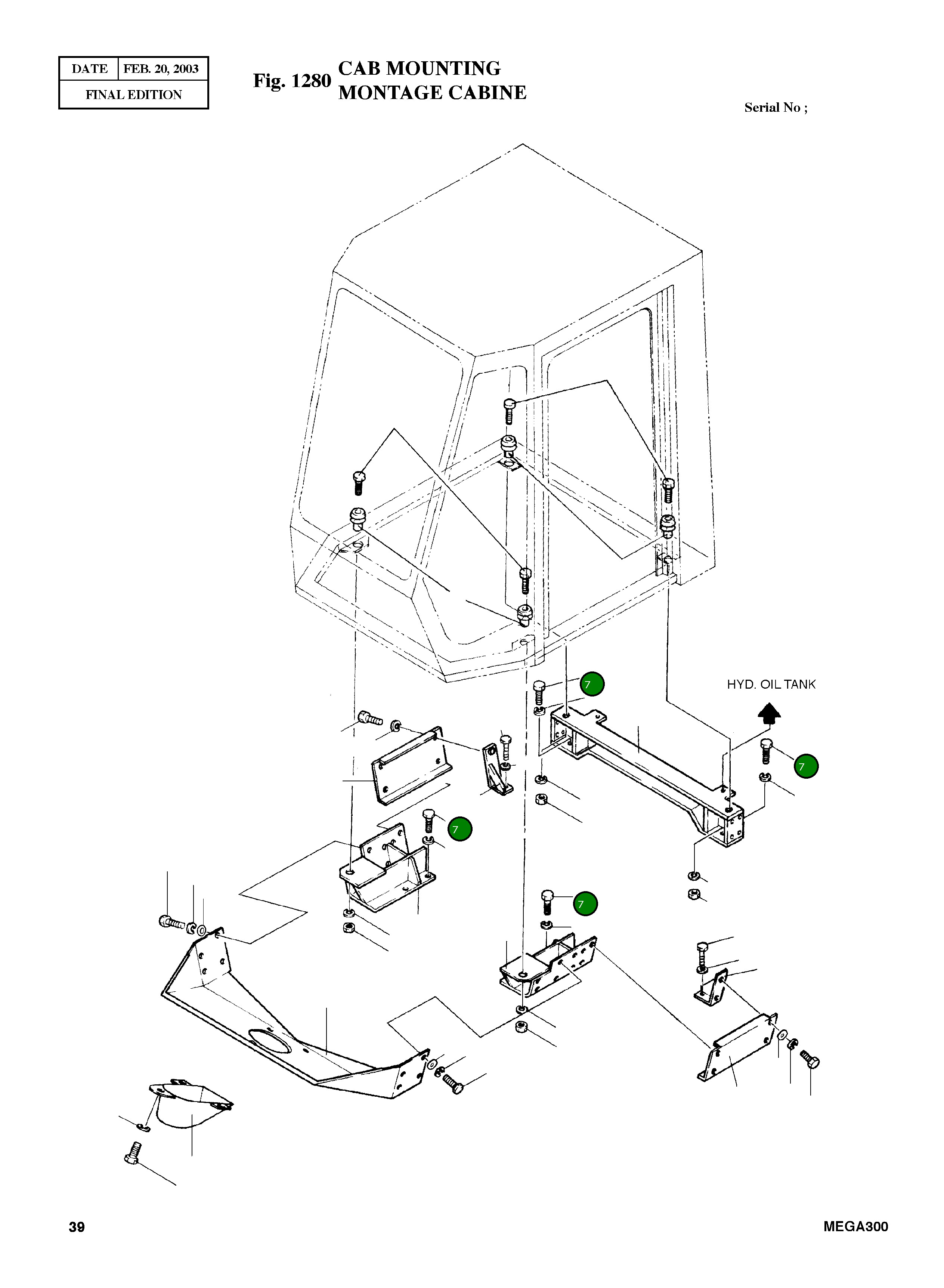 Болт M20X1.5X35 S0727351 Komatsu