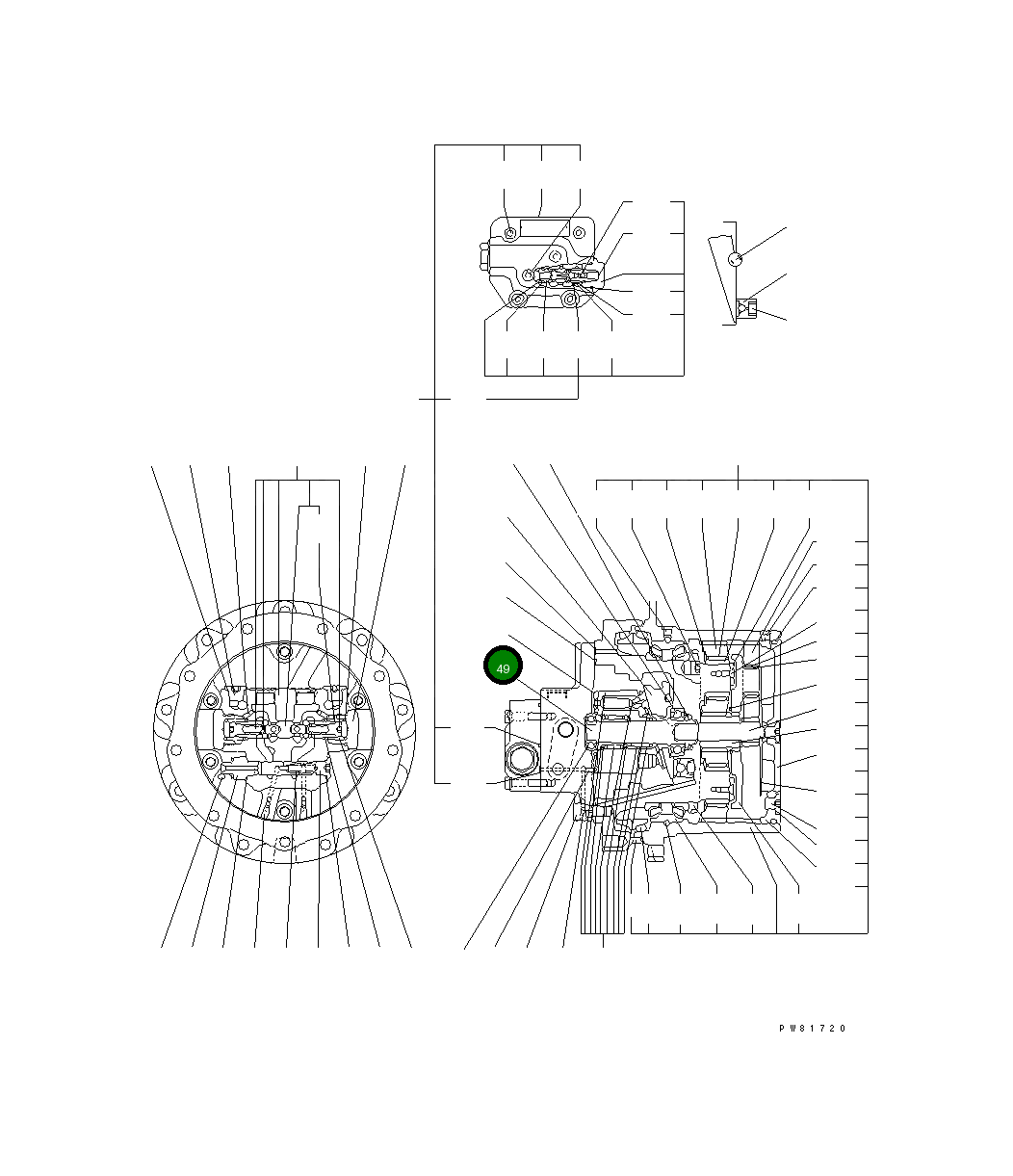 Вал YM172423-73470 Komatsu