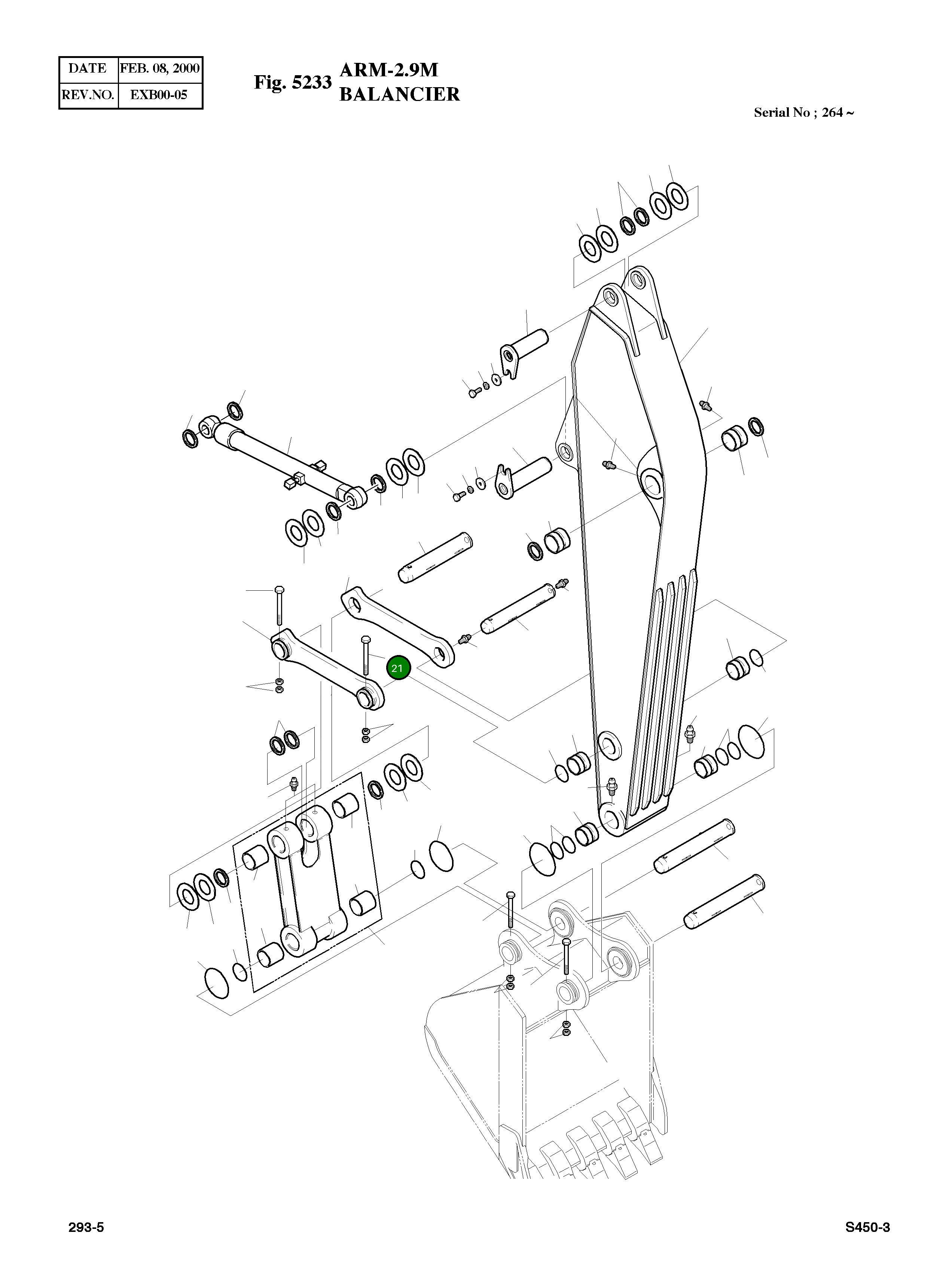 Болт M20X2.5X180 S0571961 Komatsu