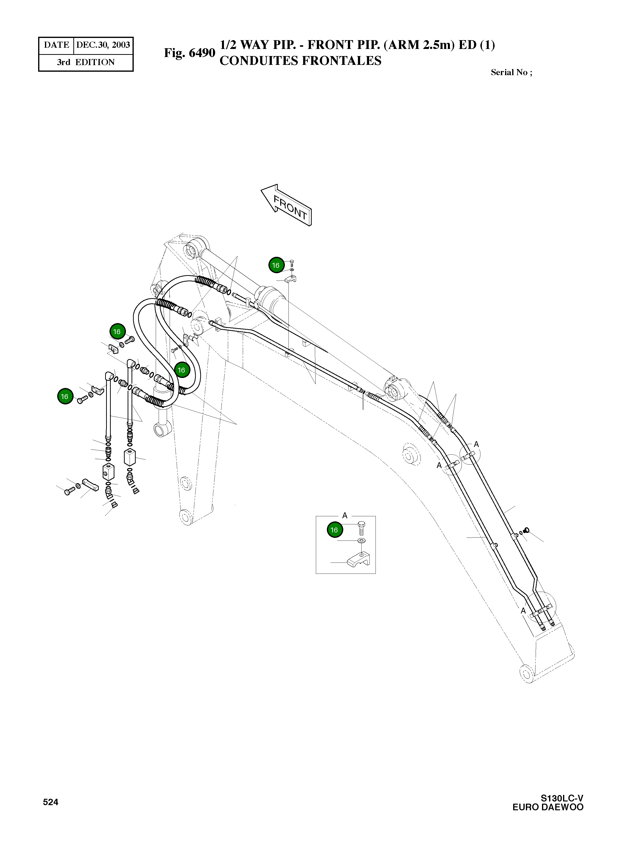 Болт M12X1.75X50 S0560763 Komatsu