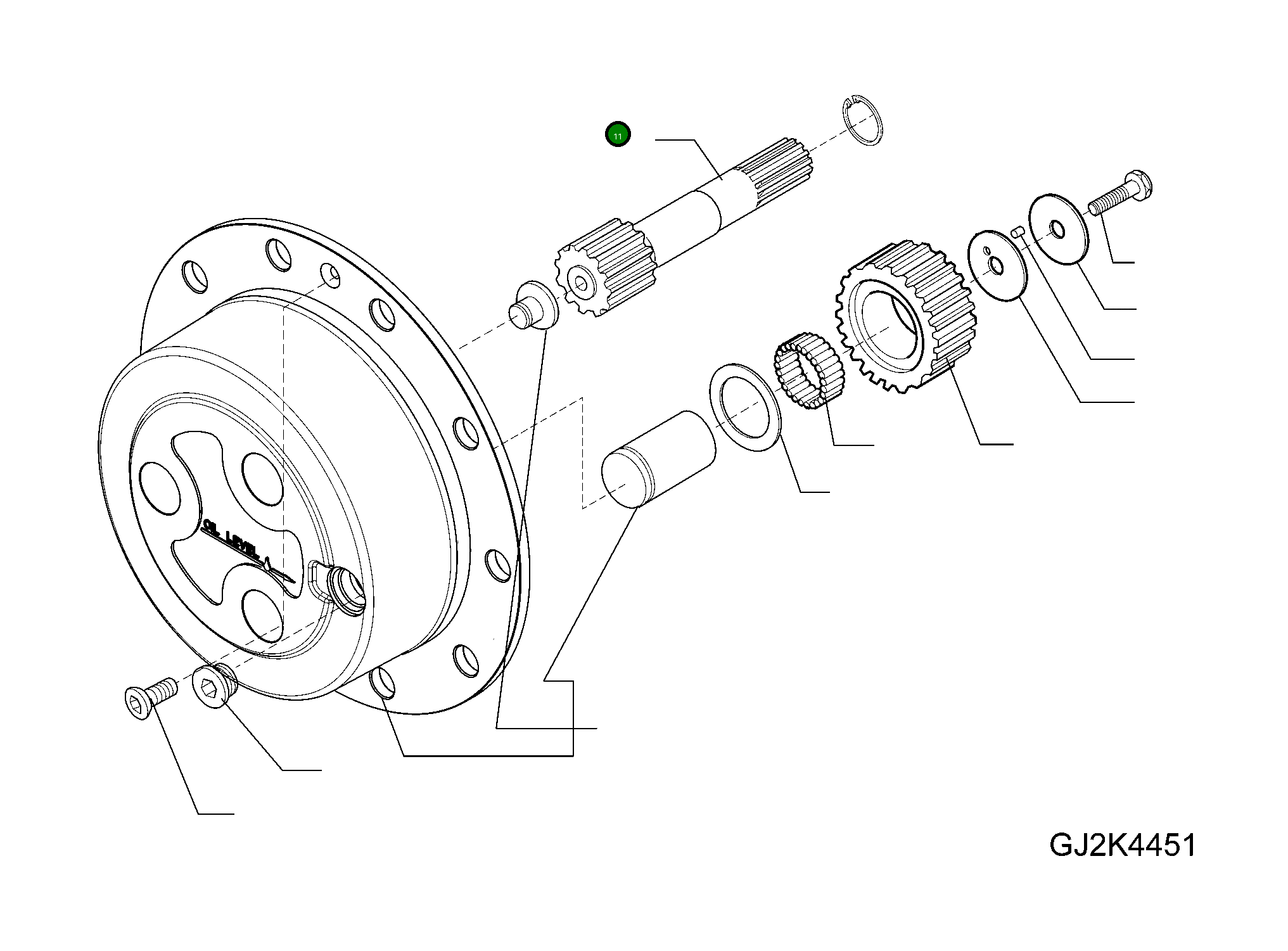Вал 42W-22-H0R09 Komatsu