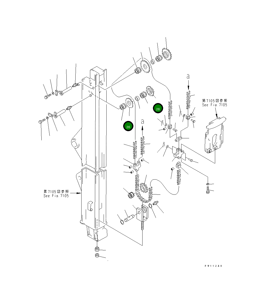 Ведущая звезда 22S-71-11530 Komatsu