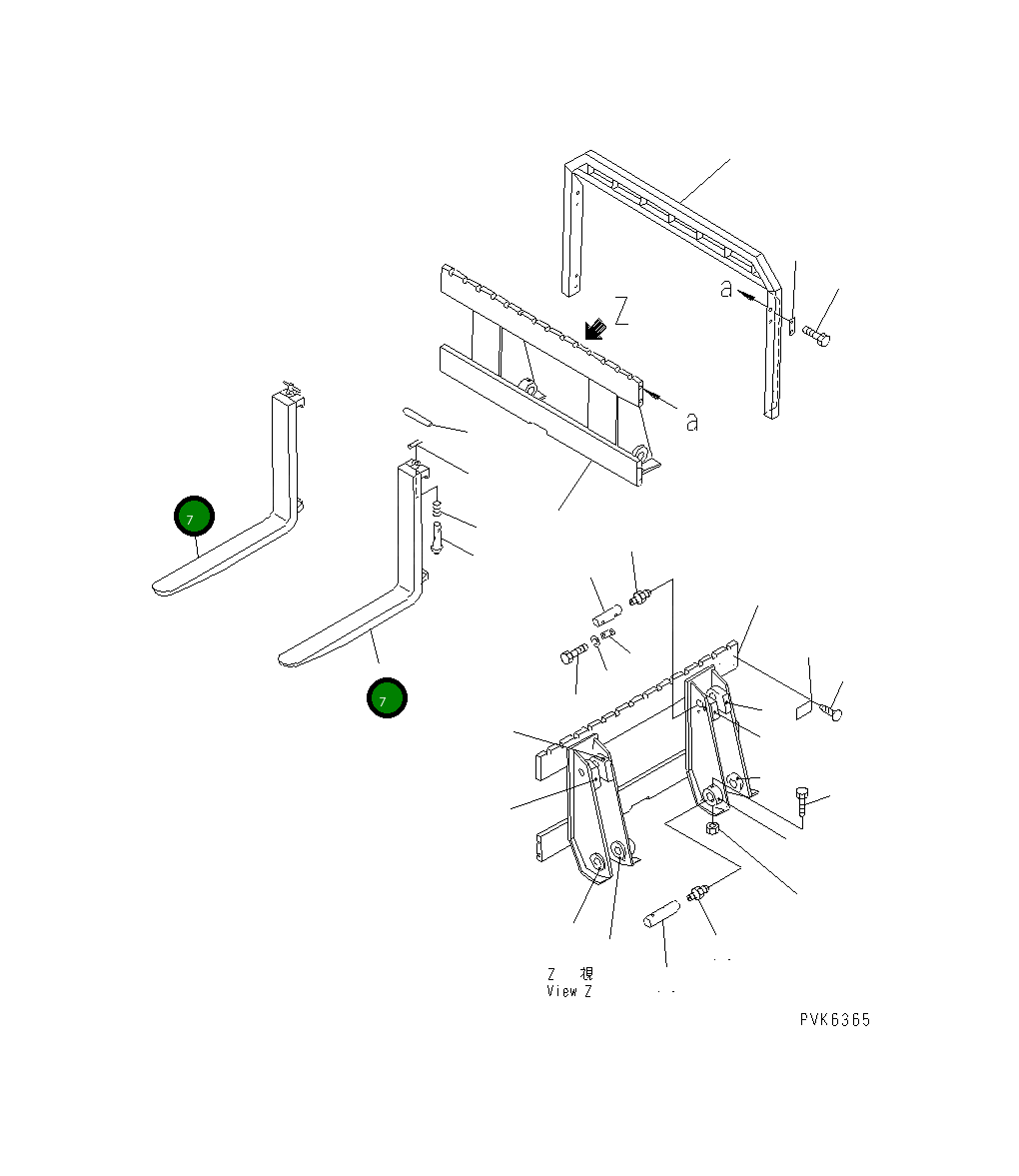 Вилка 111-921-1110 Komatsu