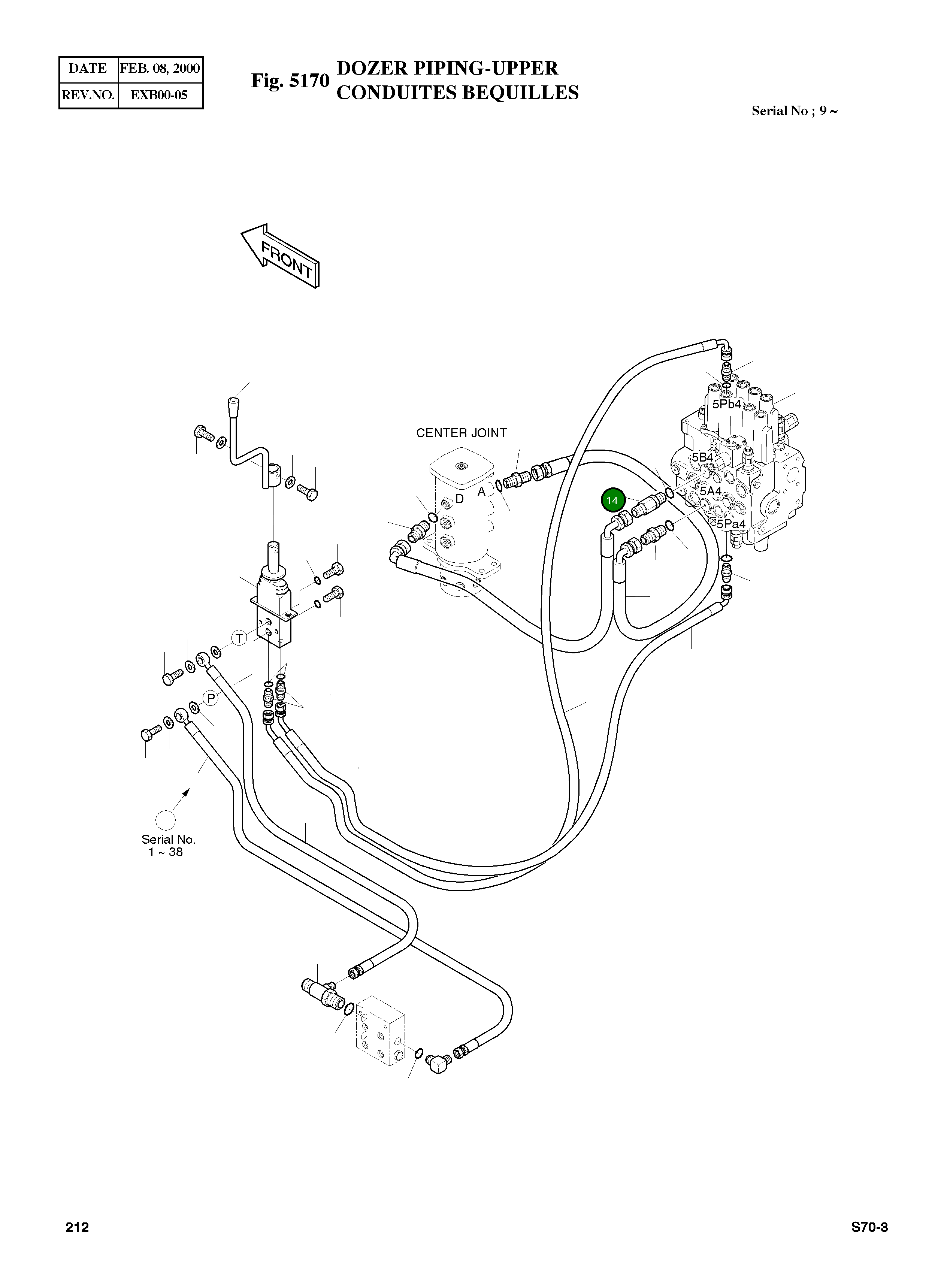 Адаптер PF1/2-PF3/8 2181-1126D73 Komatsu