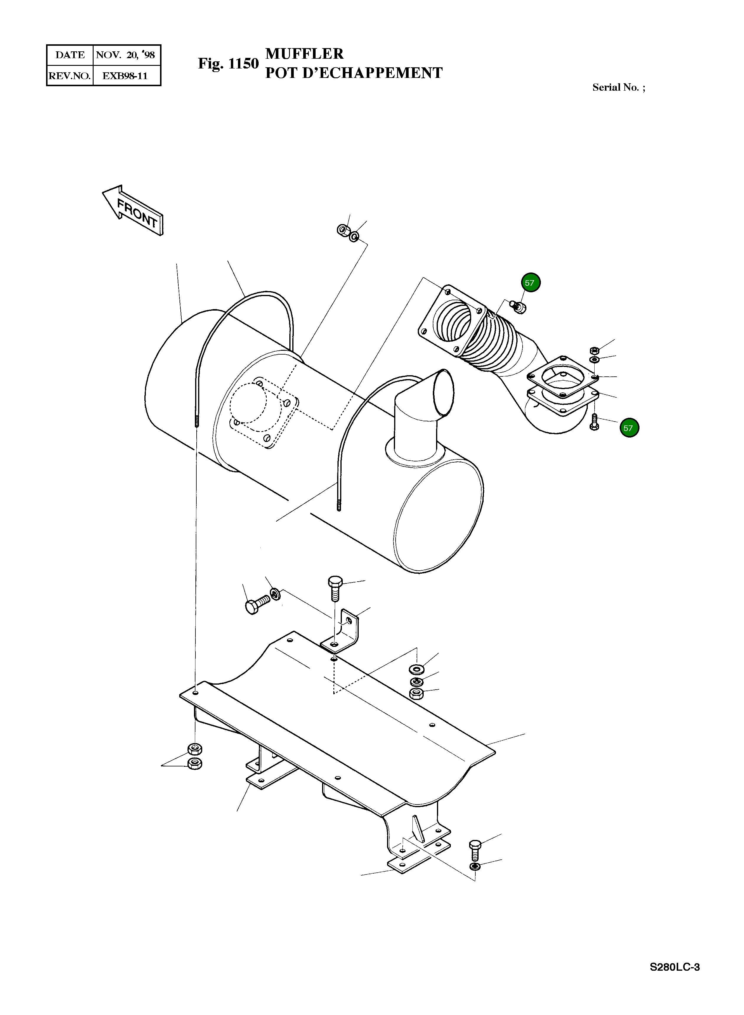 Болт M12X1.75X45 S0560653 Komatsu