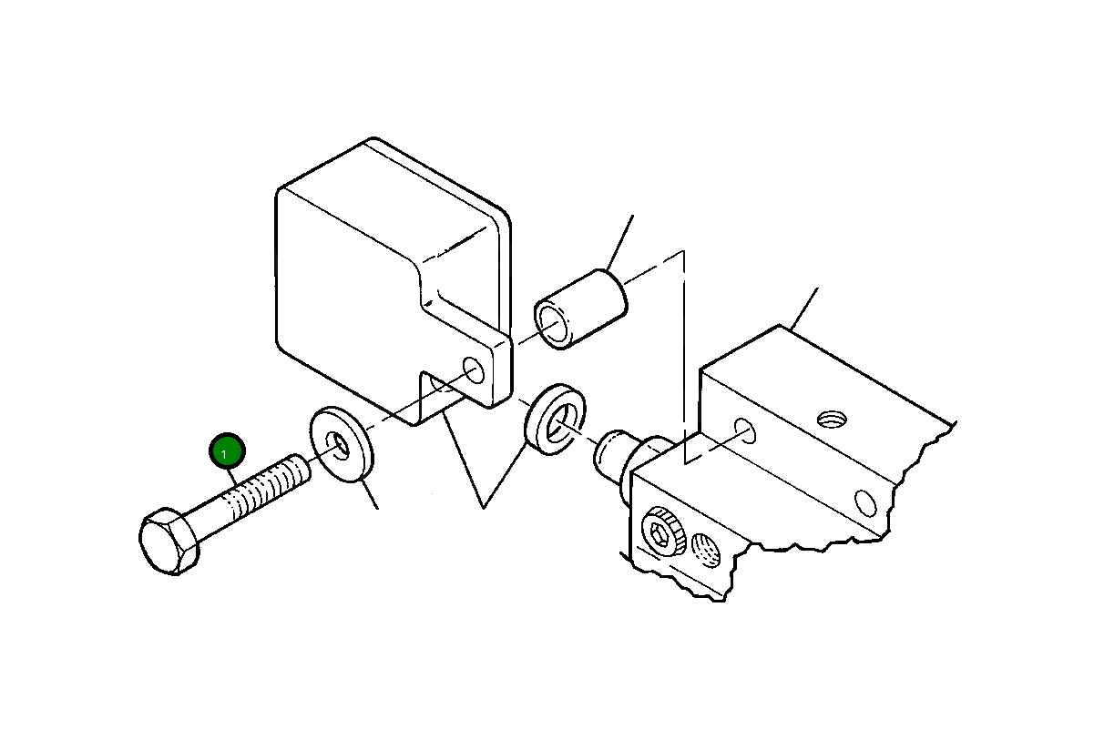 Болт, 1/4NC X 2 1/2 25 881 R1 Komatsu