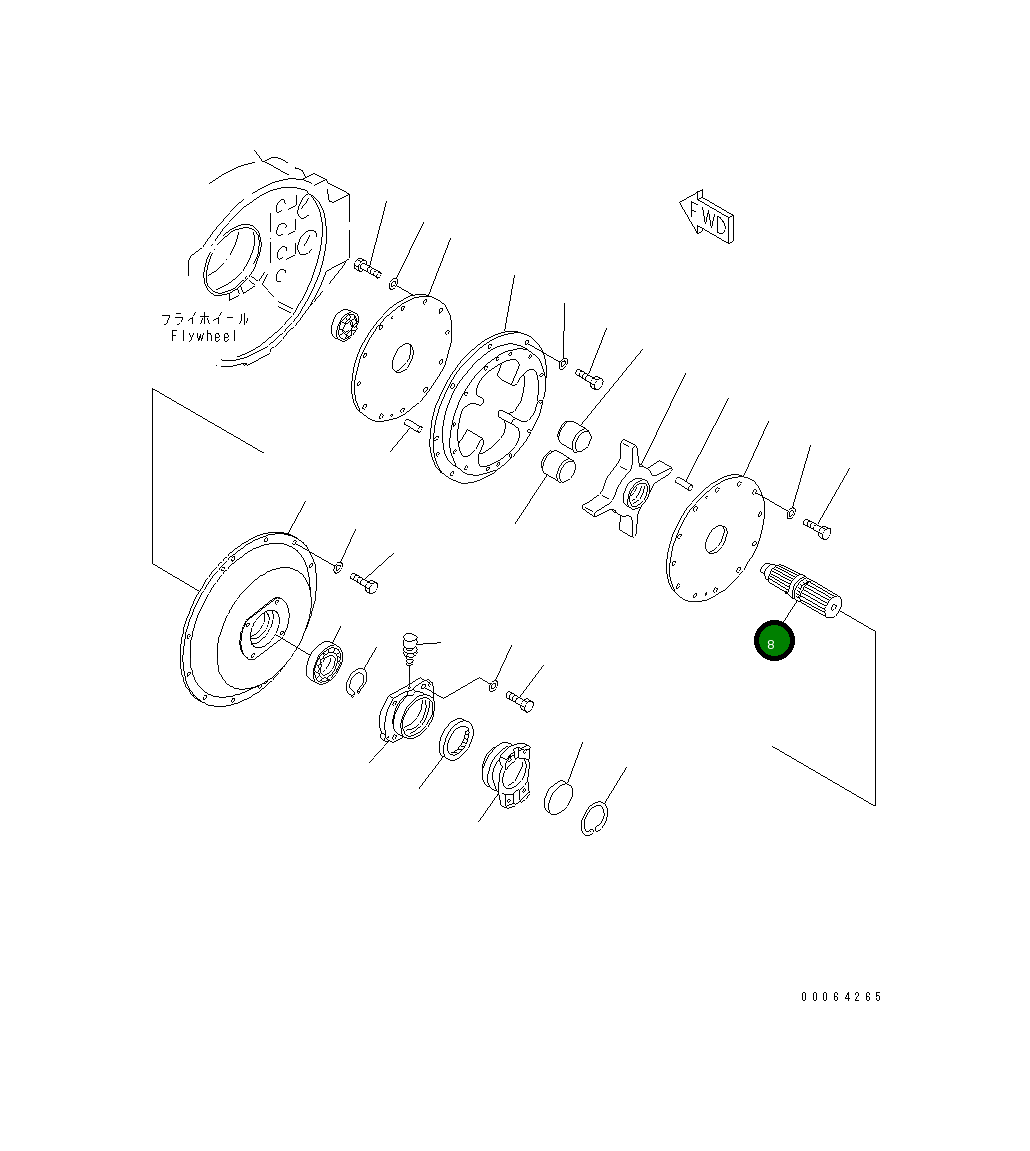 Вал 566-01-72210 Komatsu