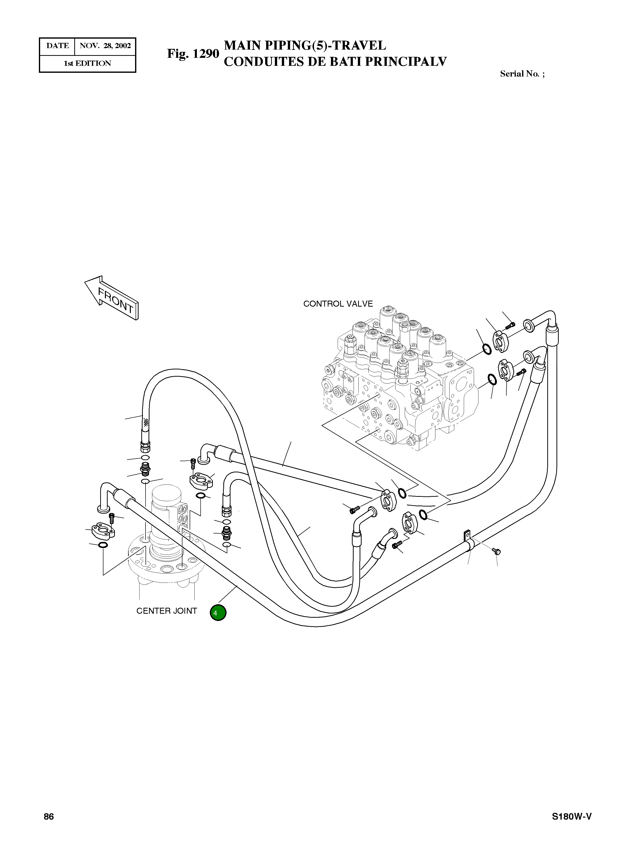 Шланг PF1-1800L 2184-1124D218 Komatsu