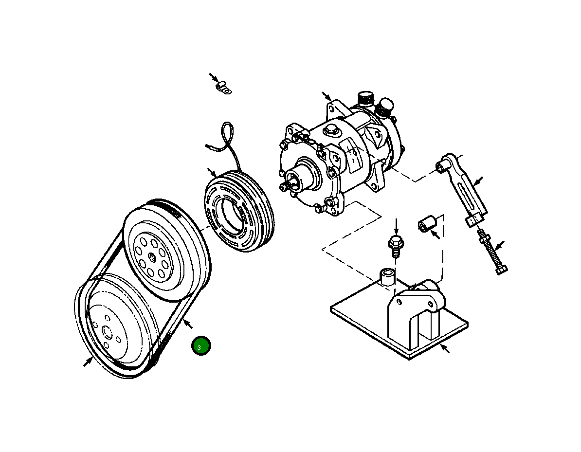 Приводной ремень 1280 036 H1 Komatsu