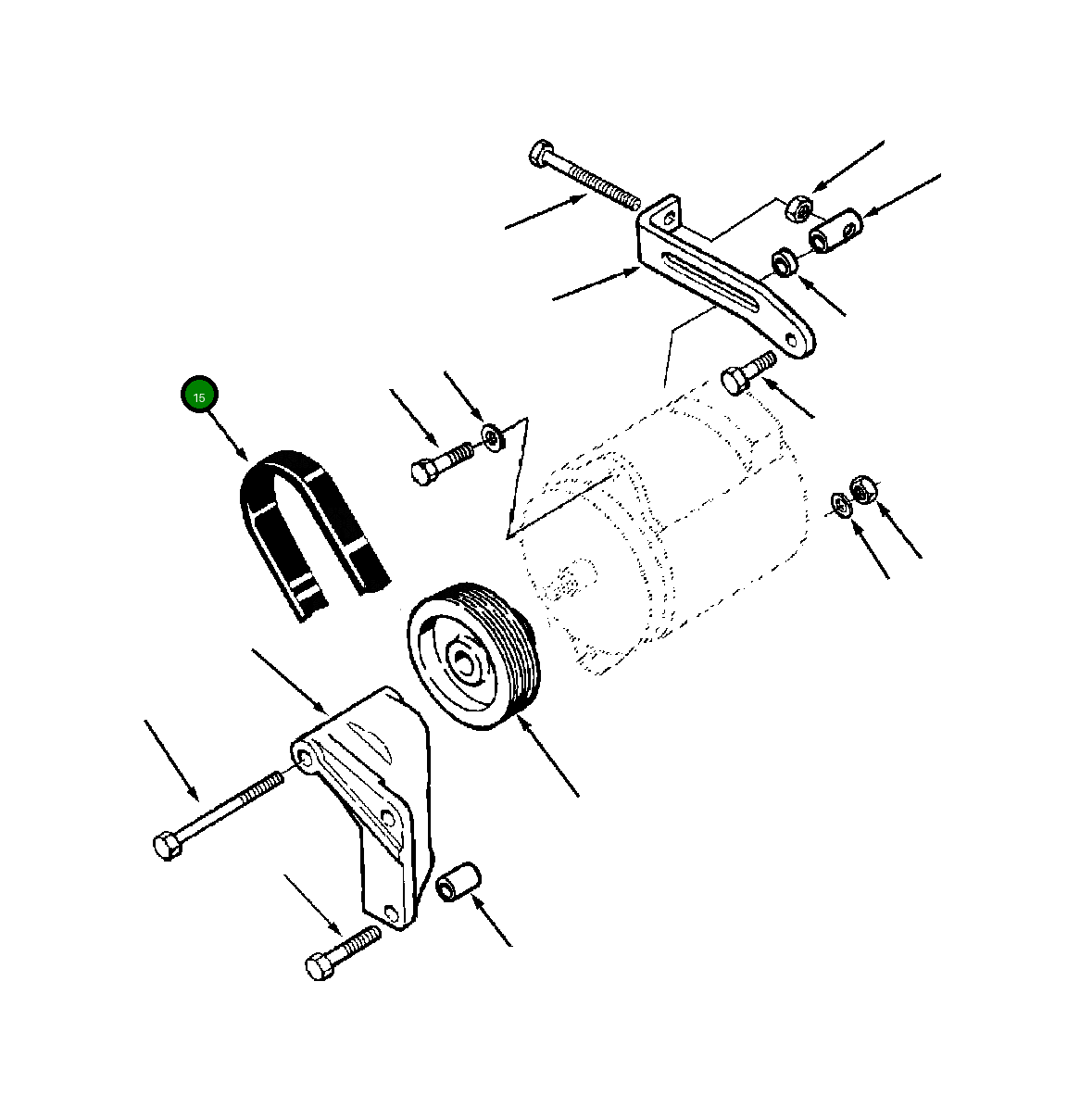 Многоручьевой ремень генератора (5-ручьевой, профиль K) 1304 973 H1 Komatsu