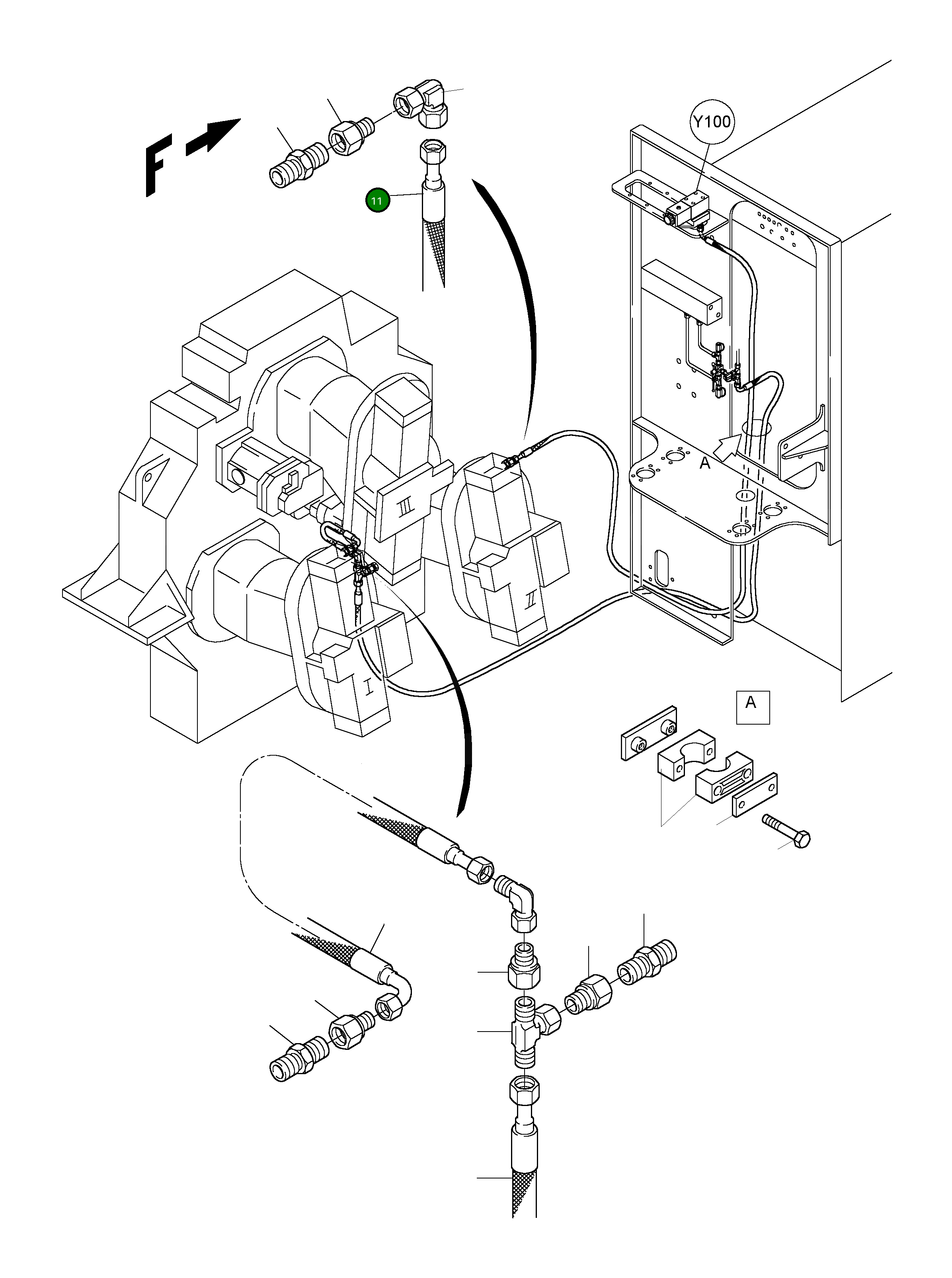 Шланг в сборе DN 10x4600 515 711 98 Komatsu