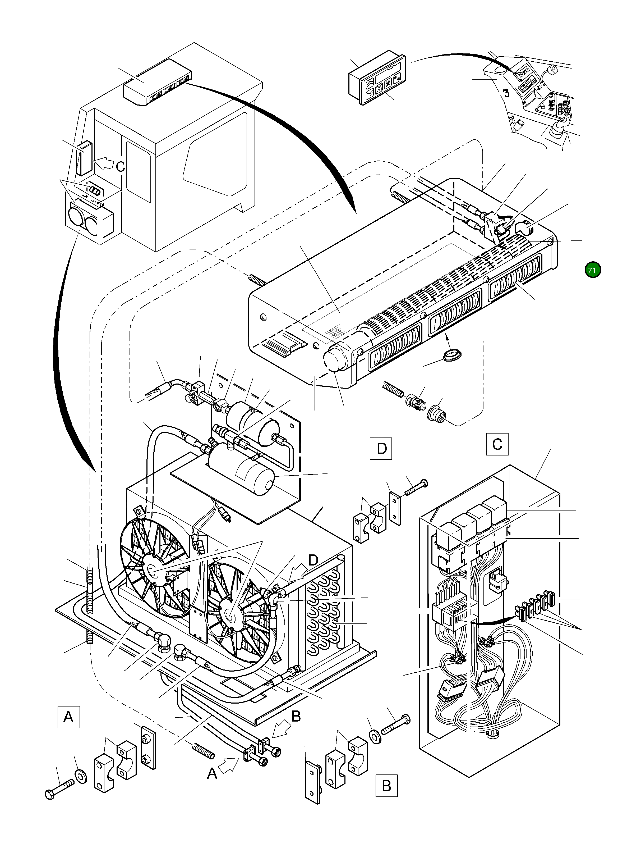 Комплект воздуходувки, патрубок и корпус 798 192 73 Komatsu