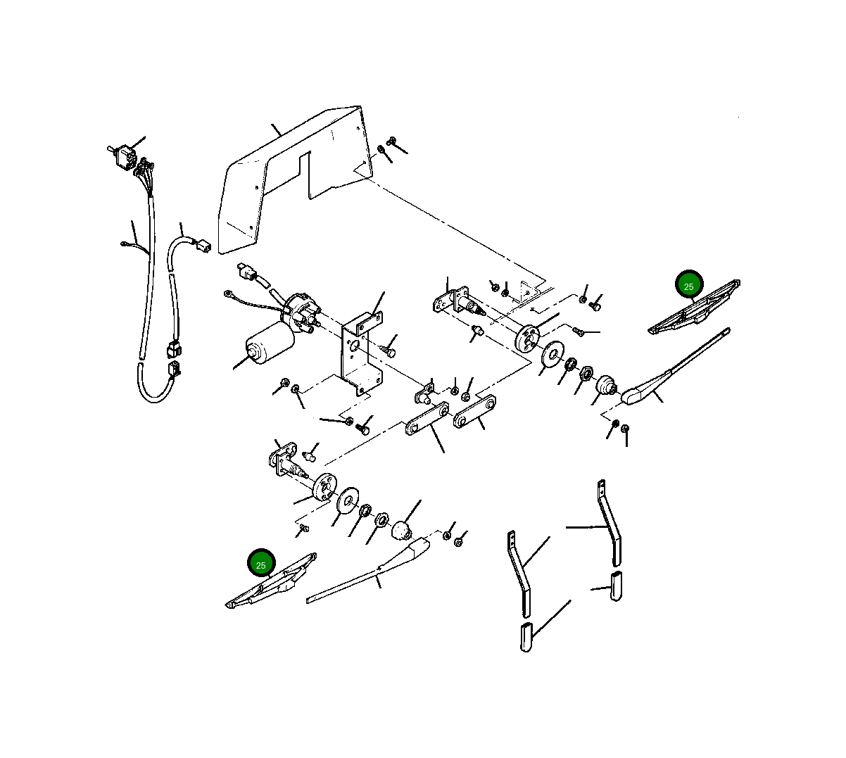 Щётка стеклоочистителя 1252 802 H1 Komatsu