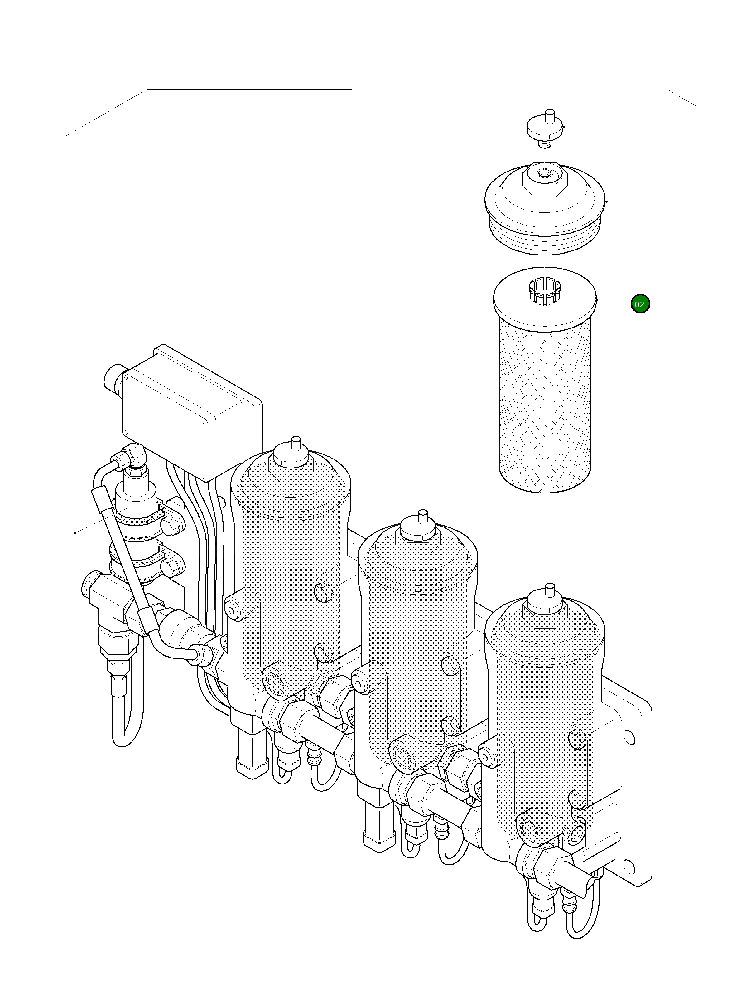 Фильтрующий элемент (топливный фильтр) 799 654 73 Komatsu
