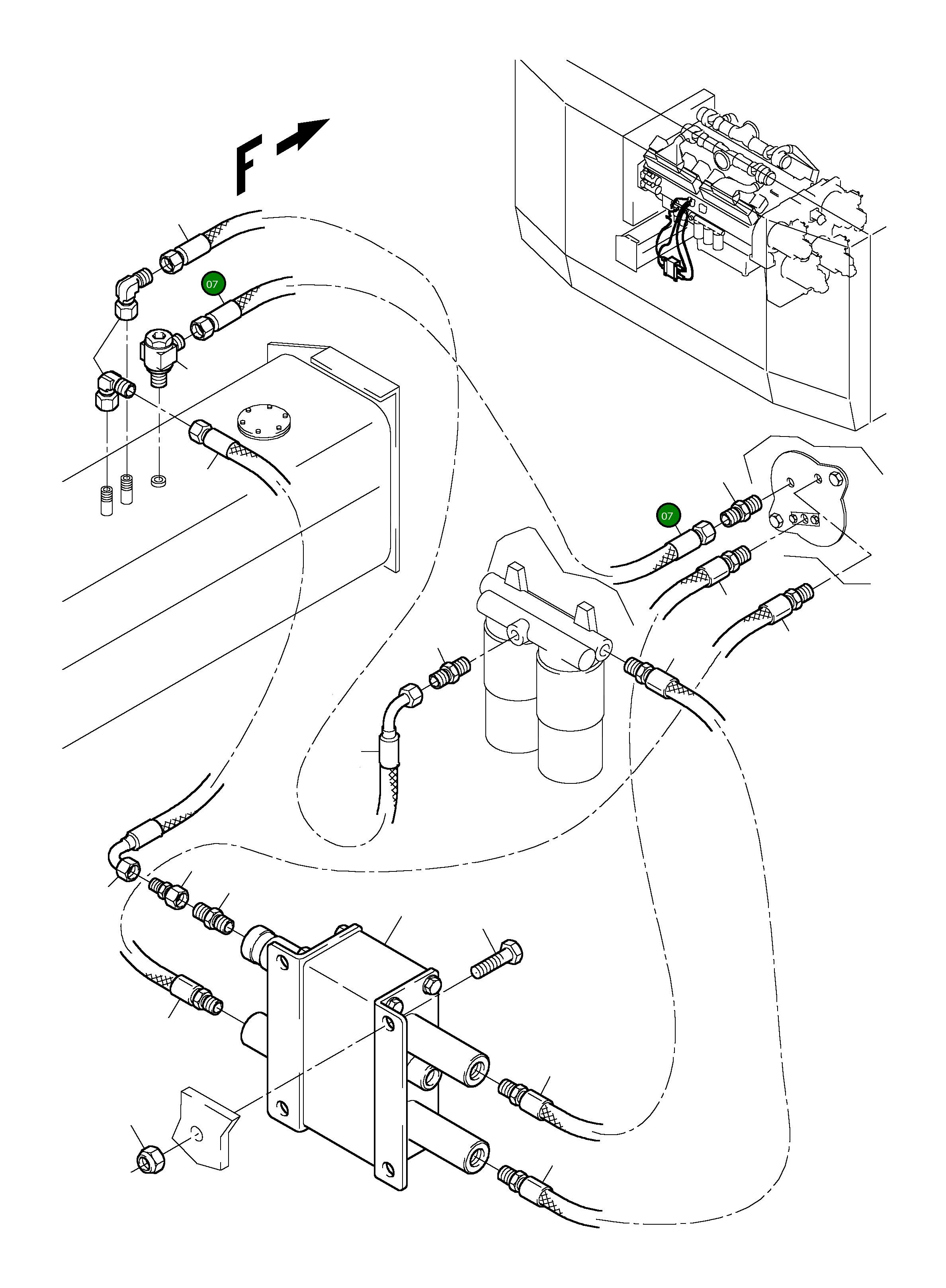 Шланг в сборе DN 20x1700 516 541 98 Komatsu