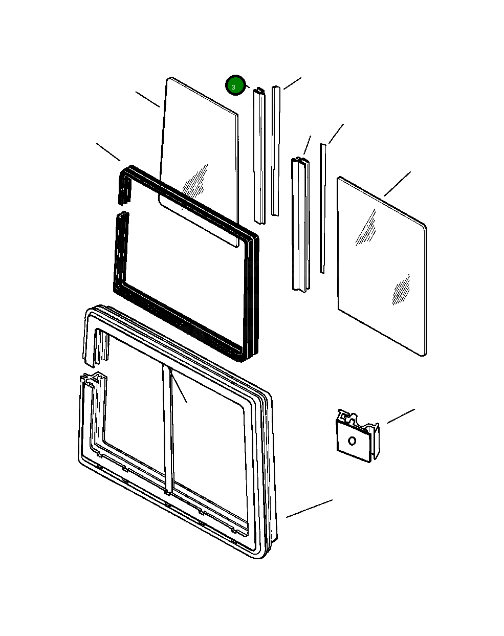 Неподвижная штанга стеклоочистителя 1212 822 H1 Komatsu