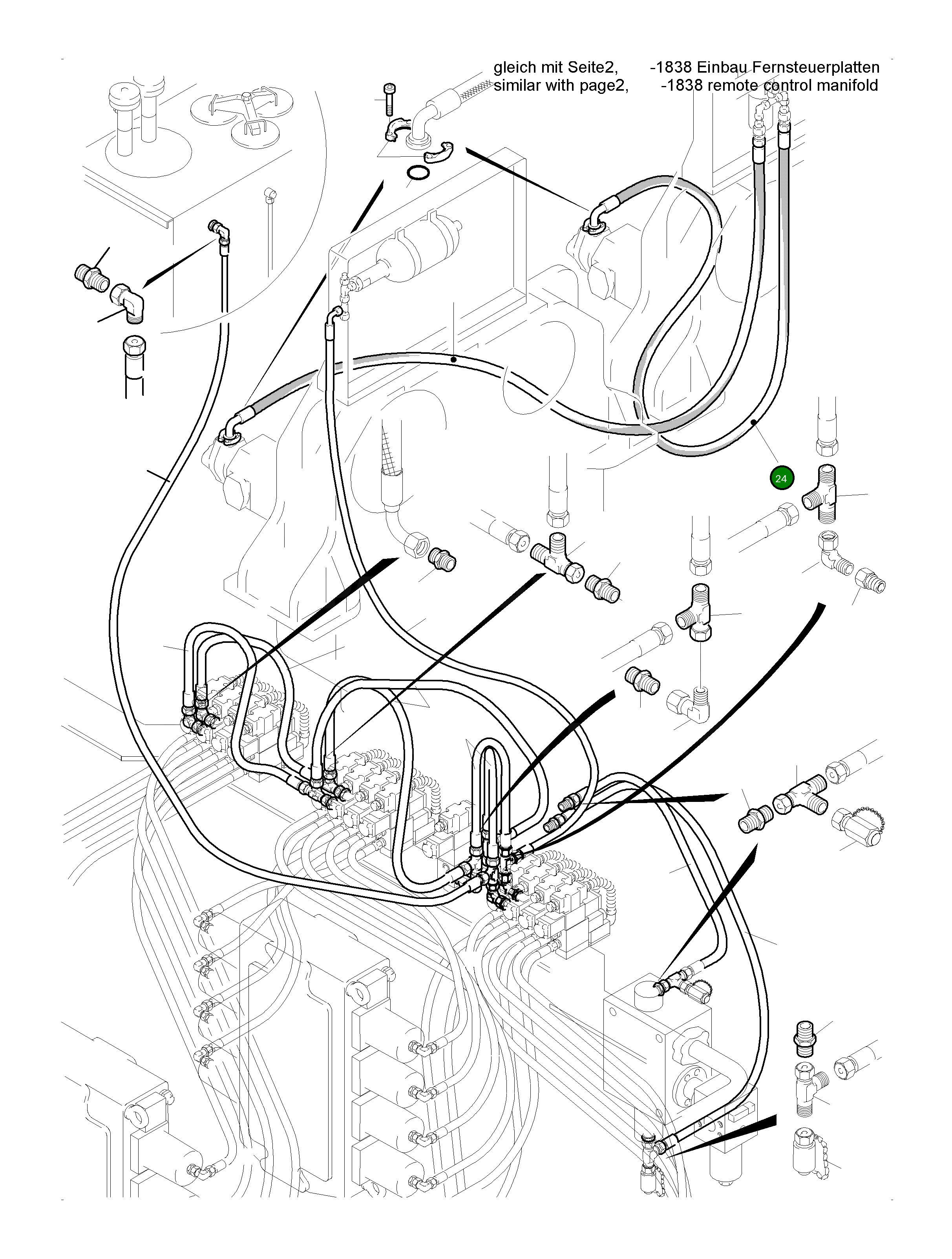 Шланг в сборе DN 25 x 4600 513 830 98 Komatsu