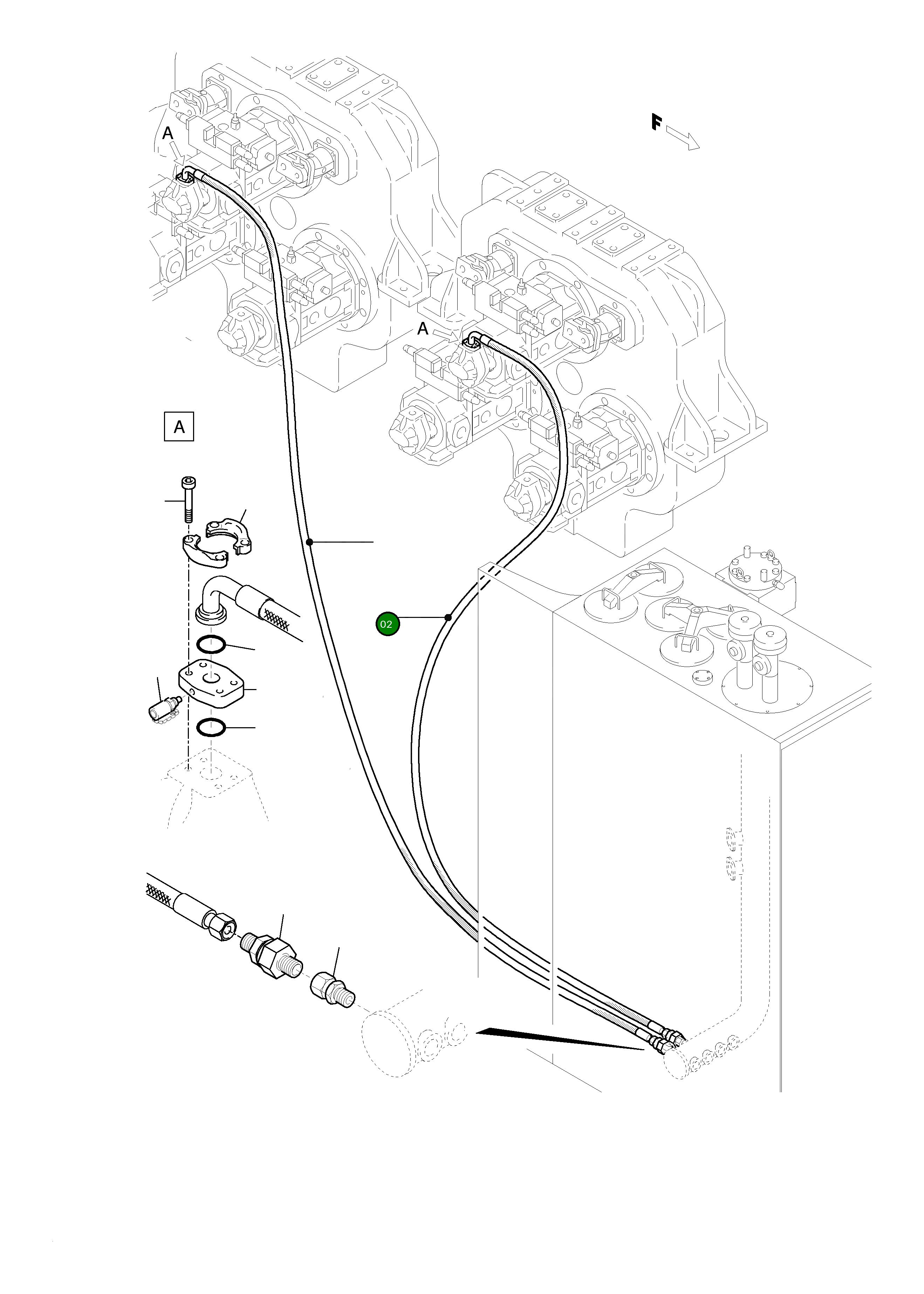 Шланг в сборе DN 25 x 3700 513 831 98 Komatsu