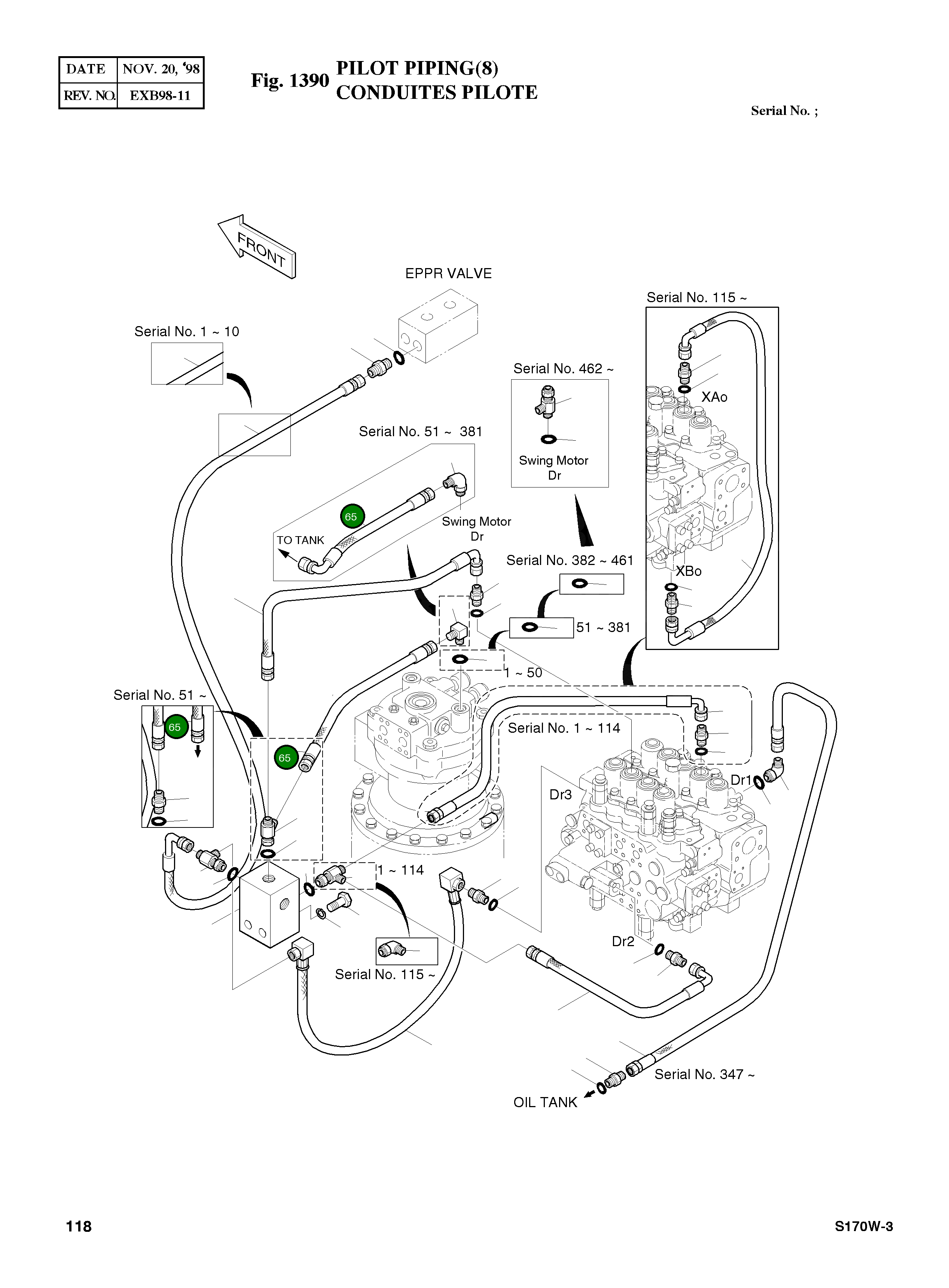 Шланг PF3/8-430L 2184-1026D268 Komatsu