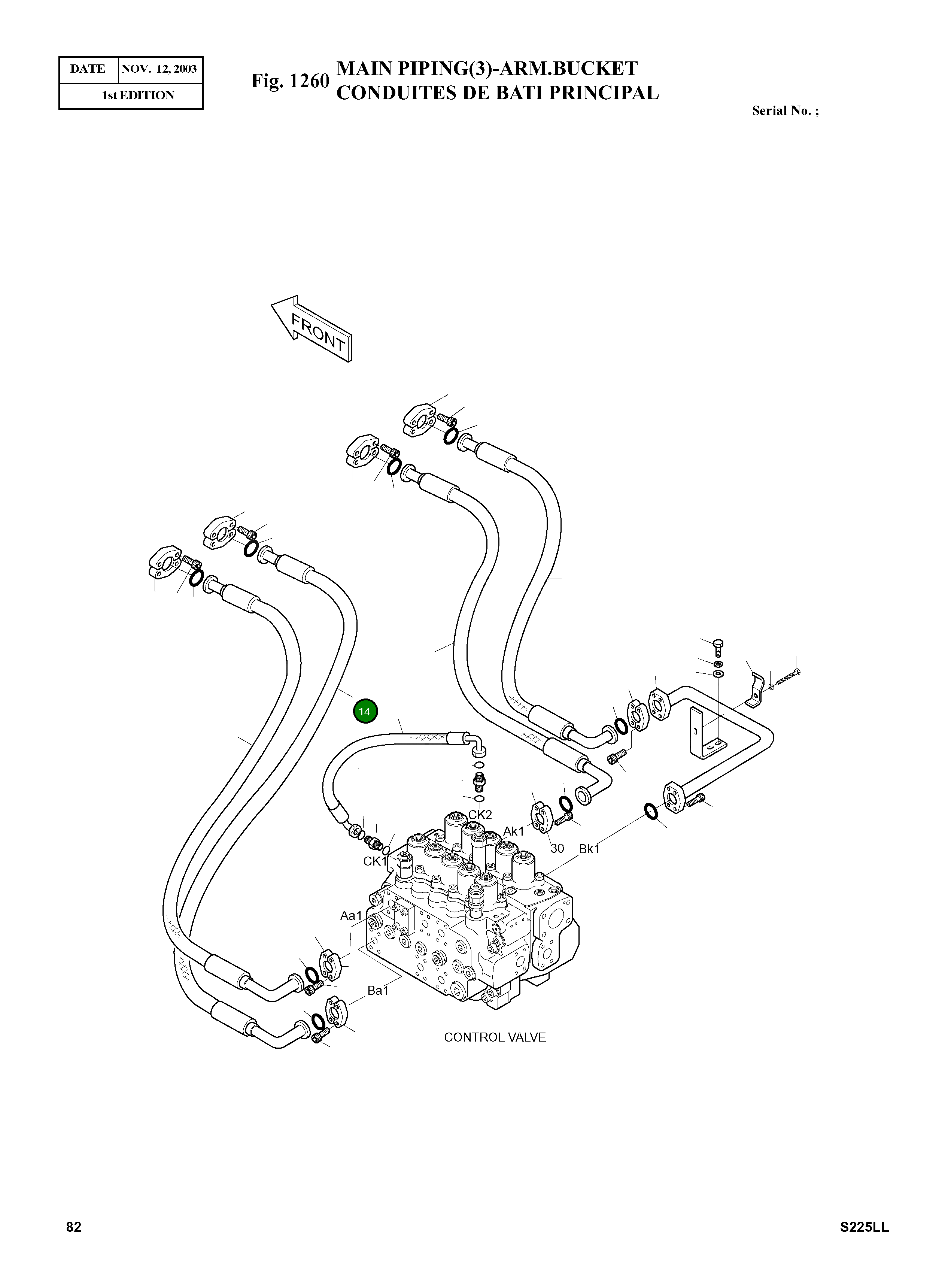 Шланг PF1-1450L 2184-1250D89 Komatsu