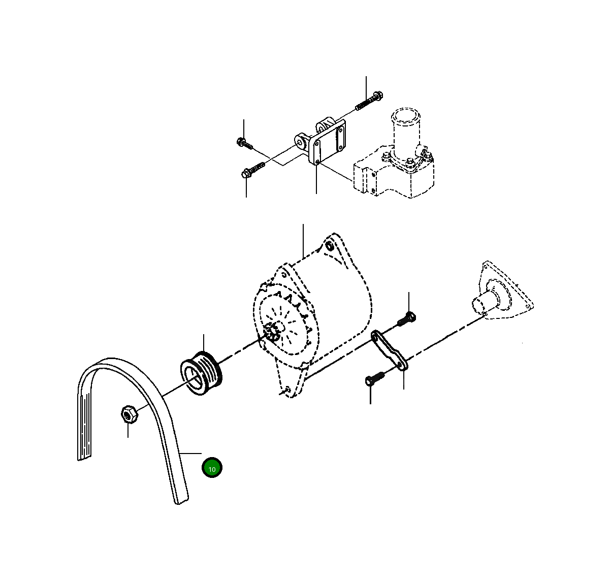 Ремень генератора и вентилятора 80A 1439 170 H1 Komatsu