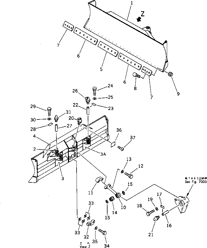 Отвал в сборе 12F-72-41110 Komatsu