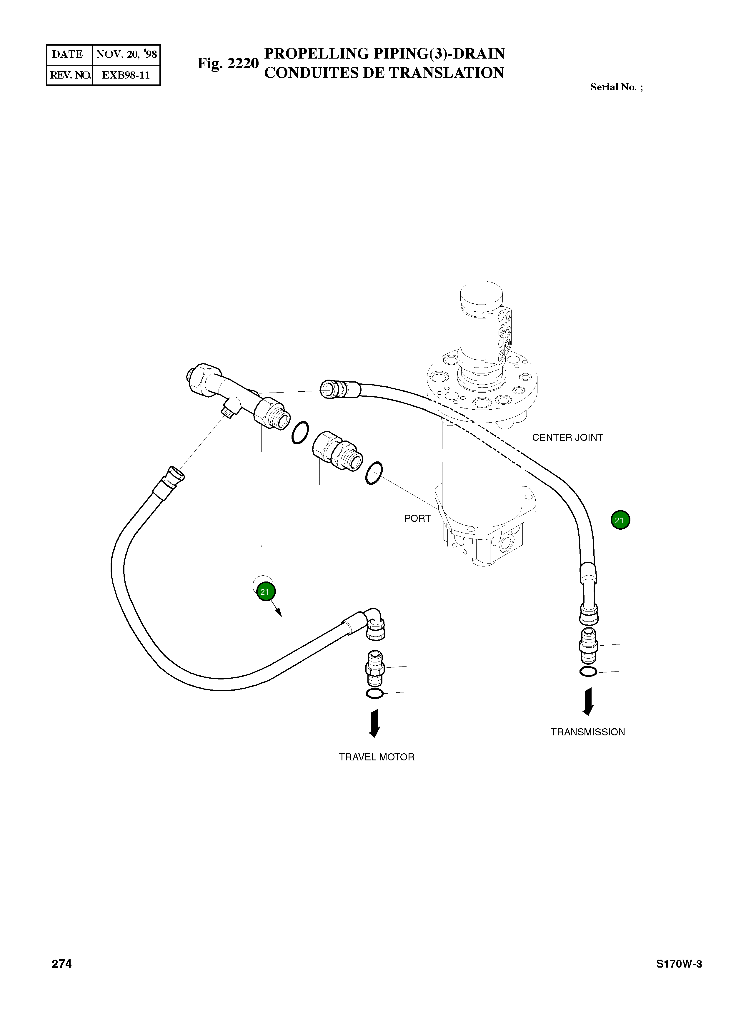 Шланг PF3/8-780L 2184-1036D125 Komatsu