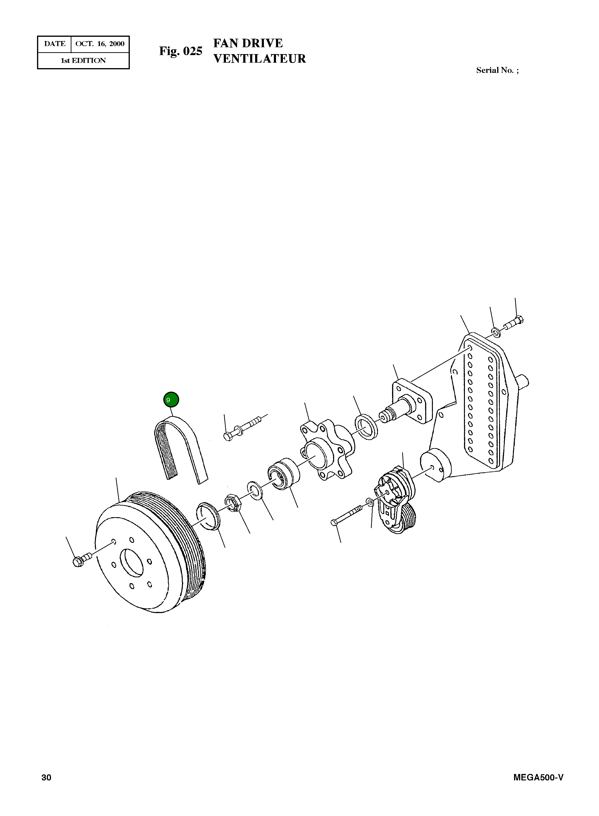 Рифлёный ремень 3098755 Komatsu