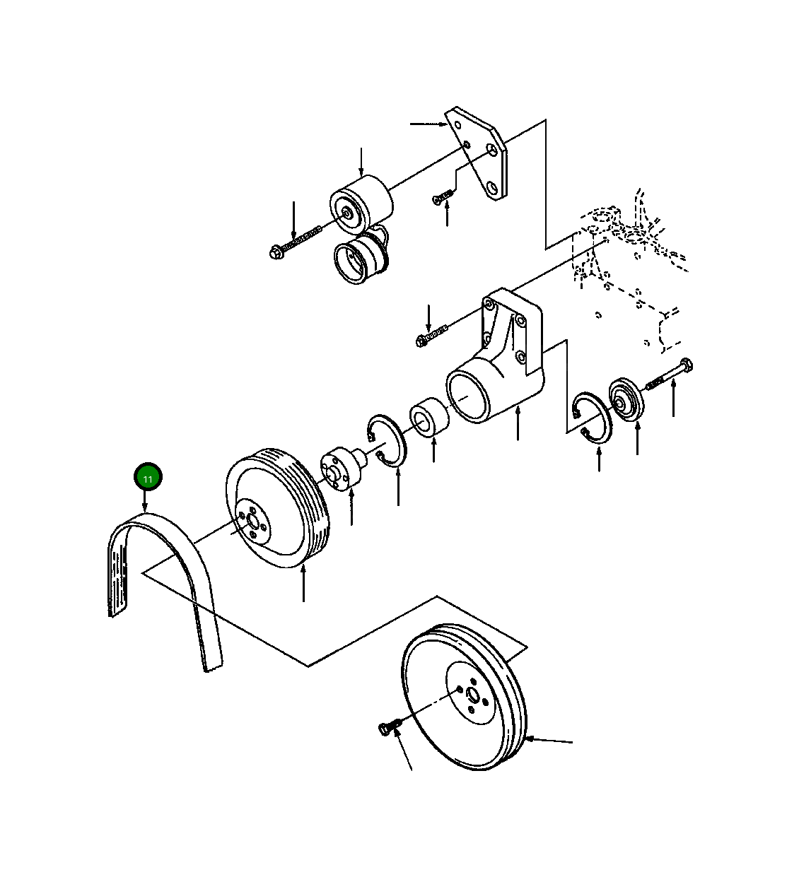 Многоручьевой приводной ремень 1257 767 H1 Komatsu