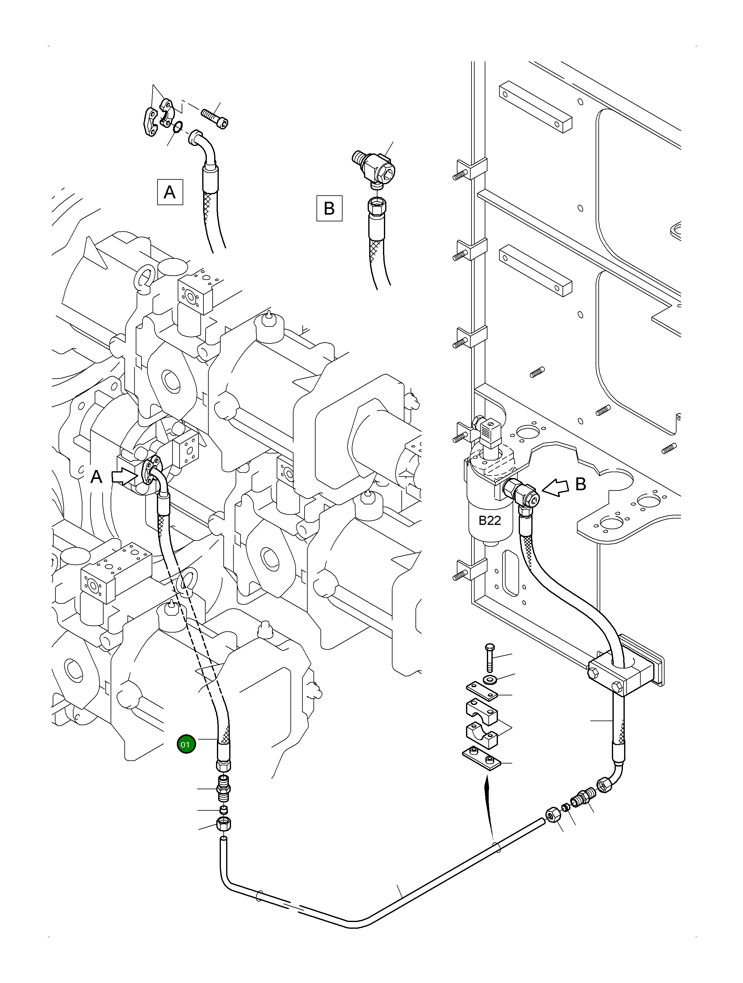 Шланг в сборе DN 25x950 517 730 98 Komatsu