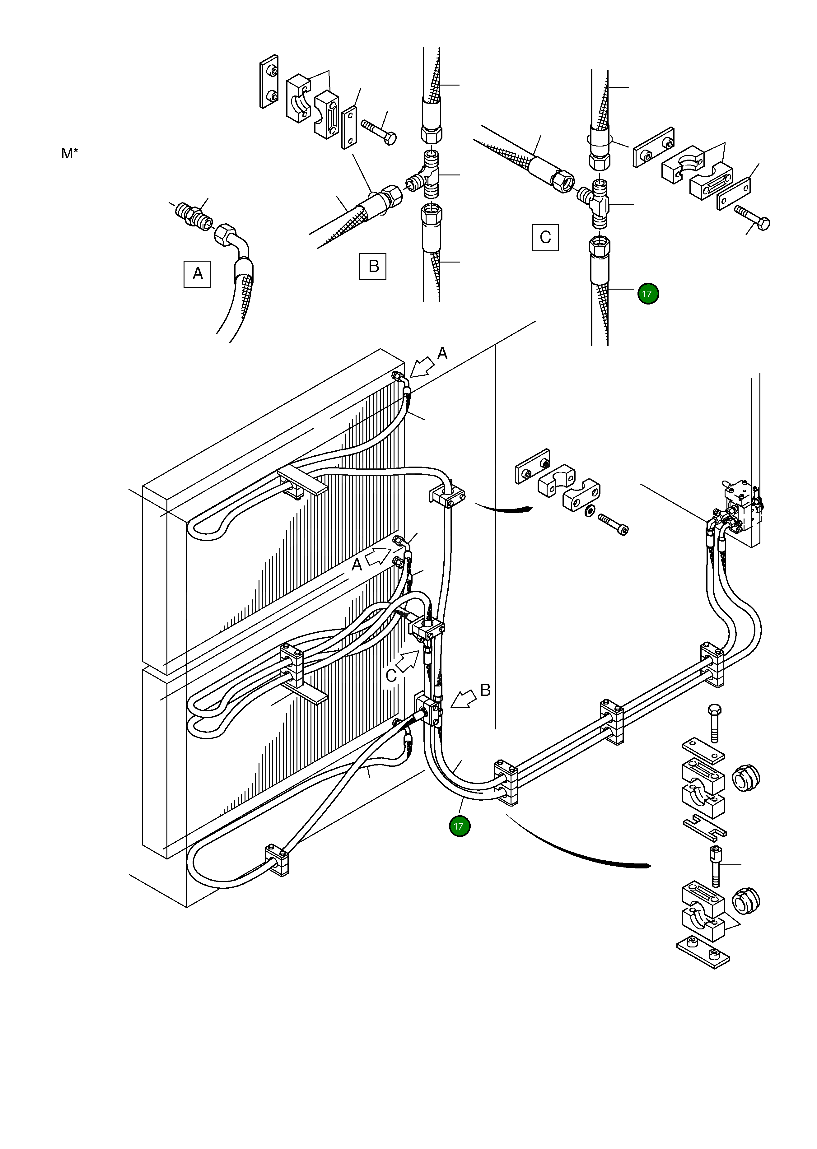Шланг в сборе DN 25x3990 514 659 98 Komatsu