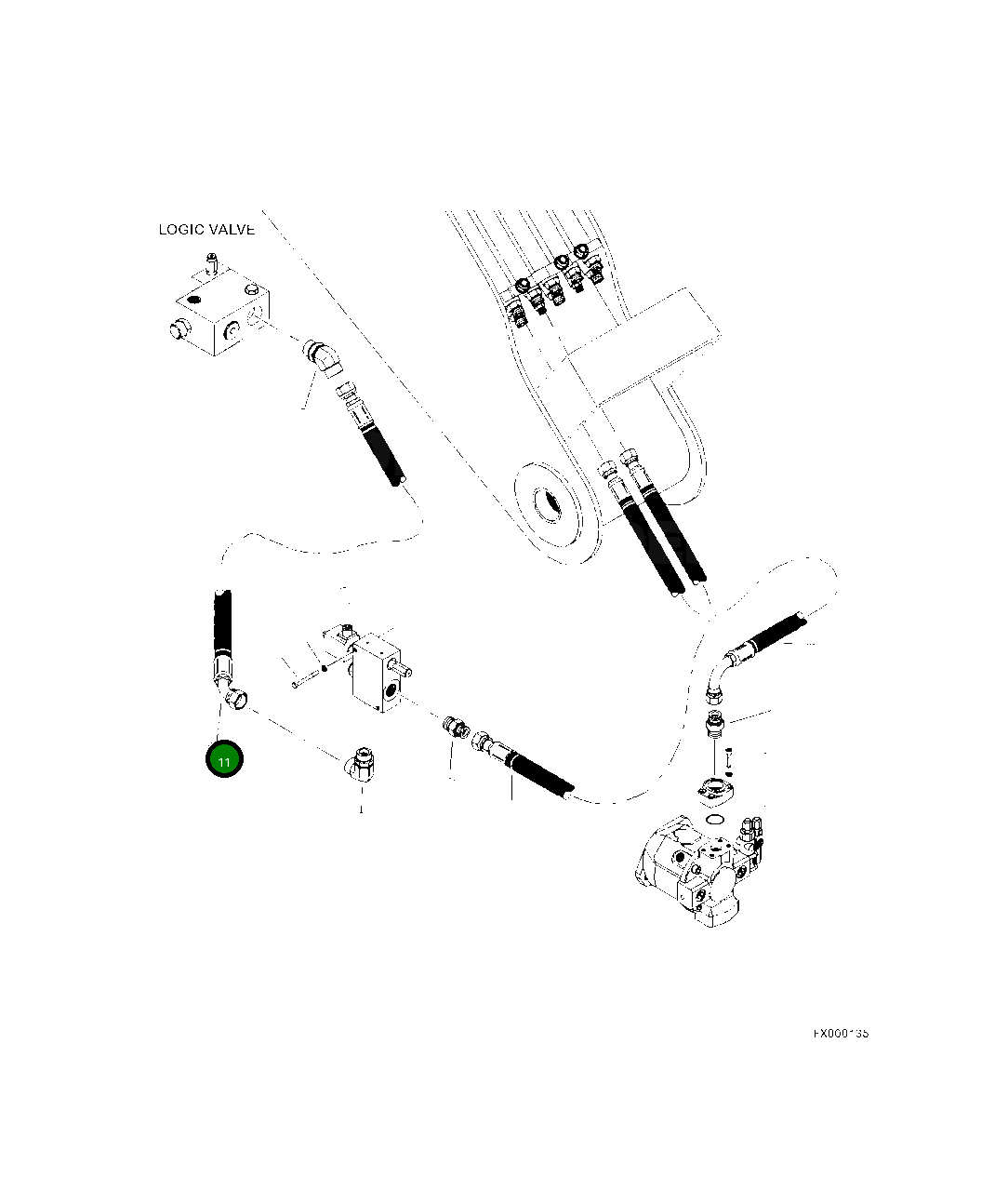 Шланг в сборе (2025 16-16OS-1604-W WS225) 28534KF Komatsu