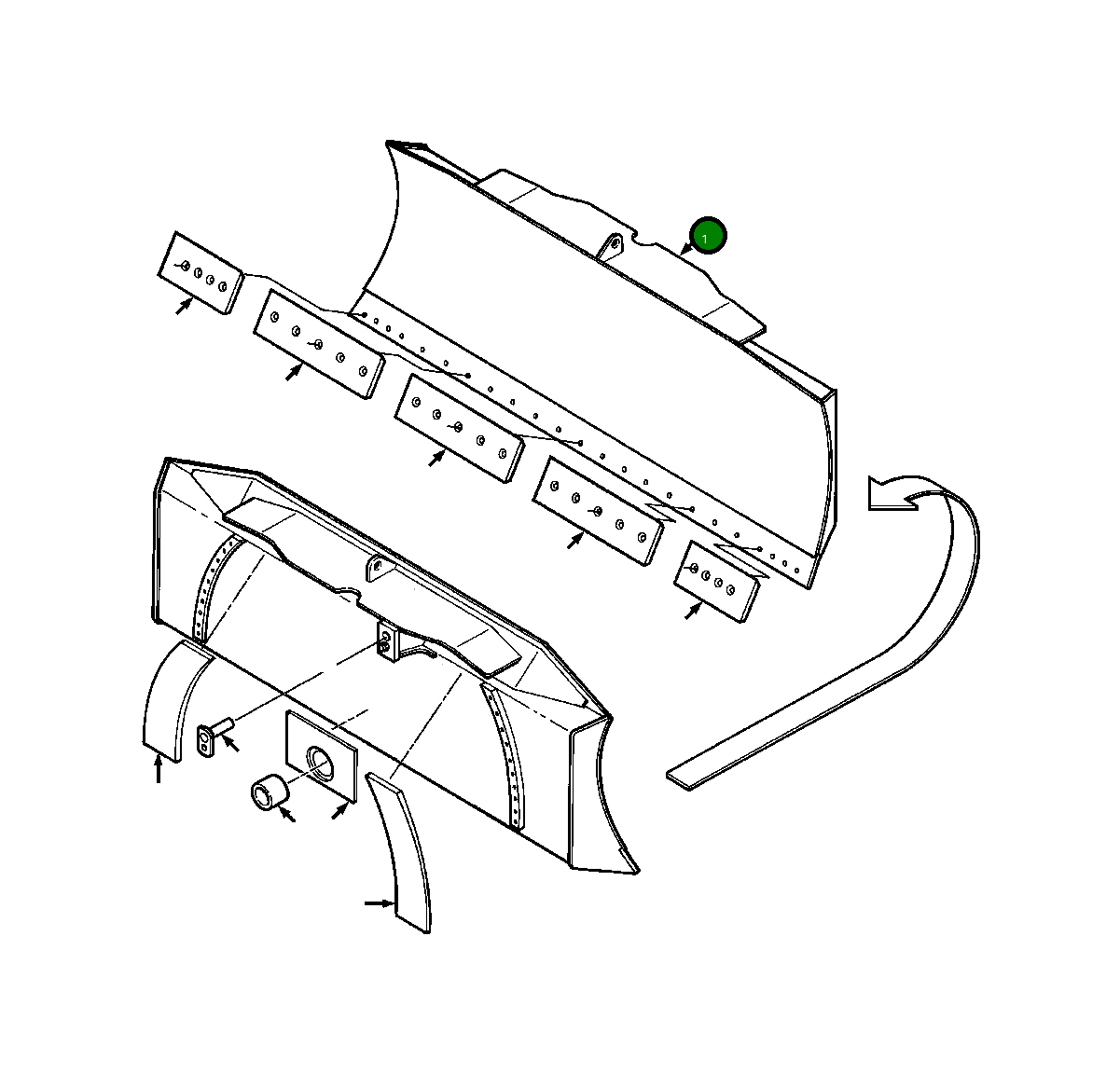 Отвал 1251 393 H91 Komatsu