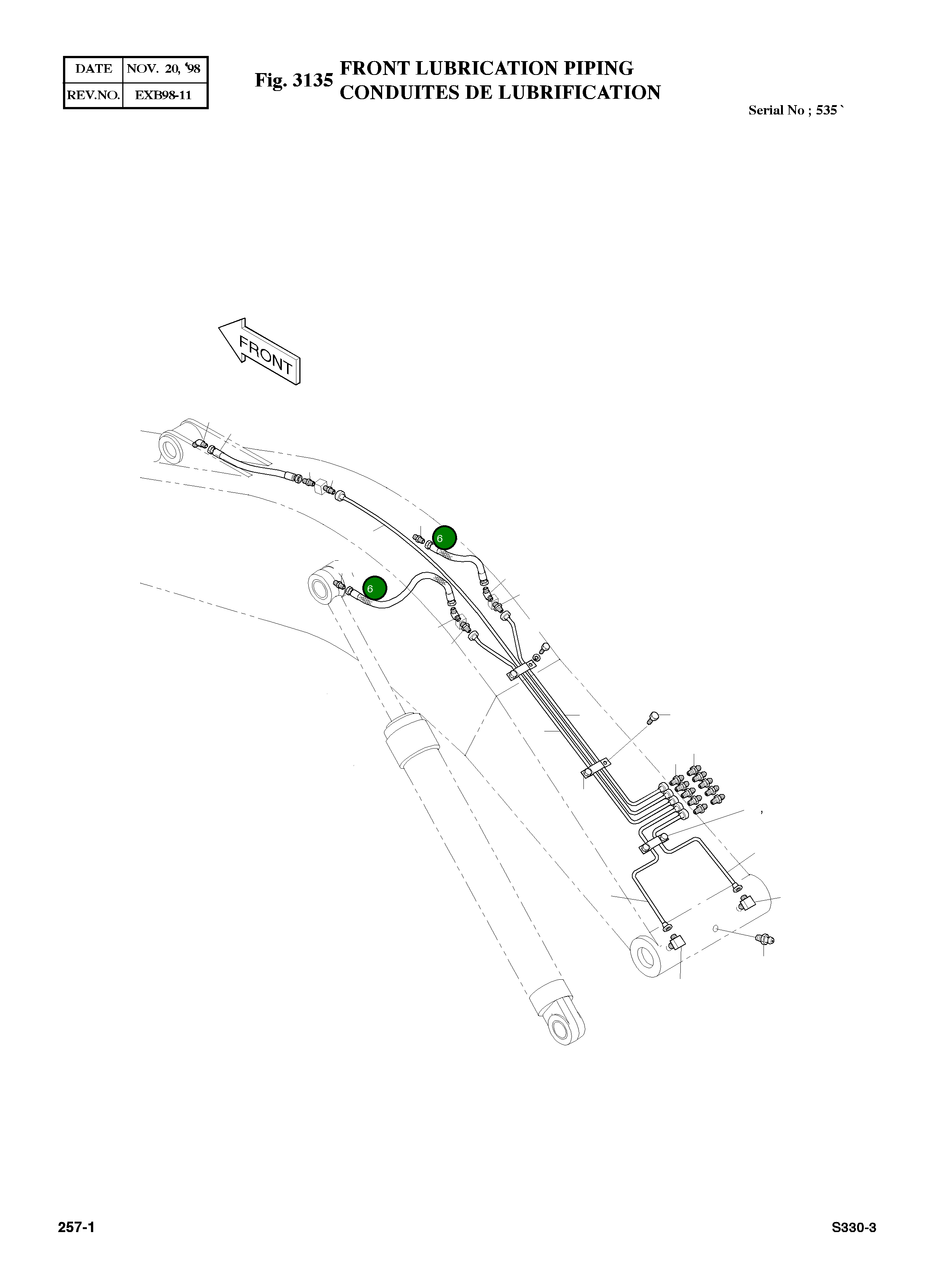 Шланг 1/4"-850L 2184-1045D55 Komatsu