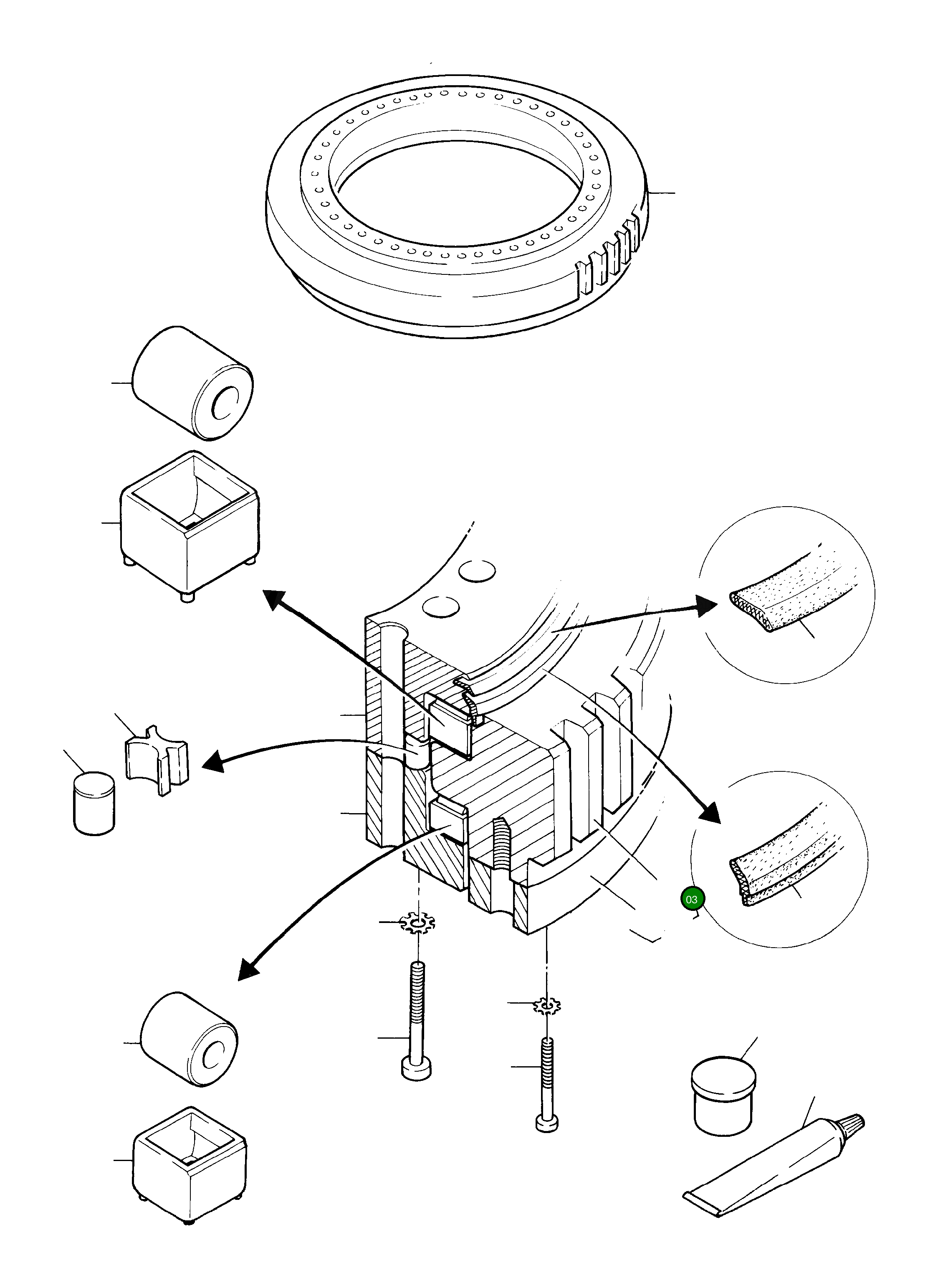 Обойма подшипника 642 501 40 Komatsu