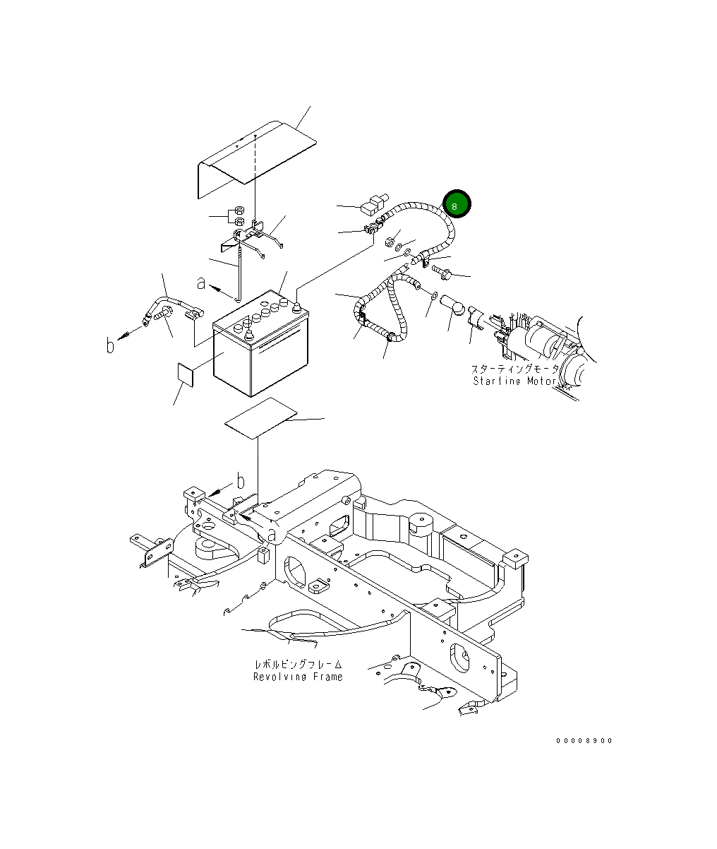 Кабель аккумулятора 22L-06-21132 Komatsu