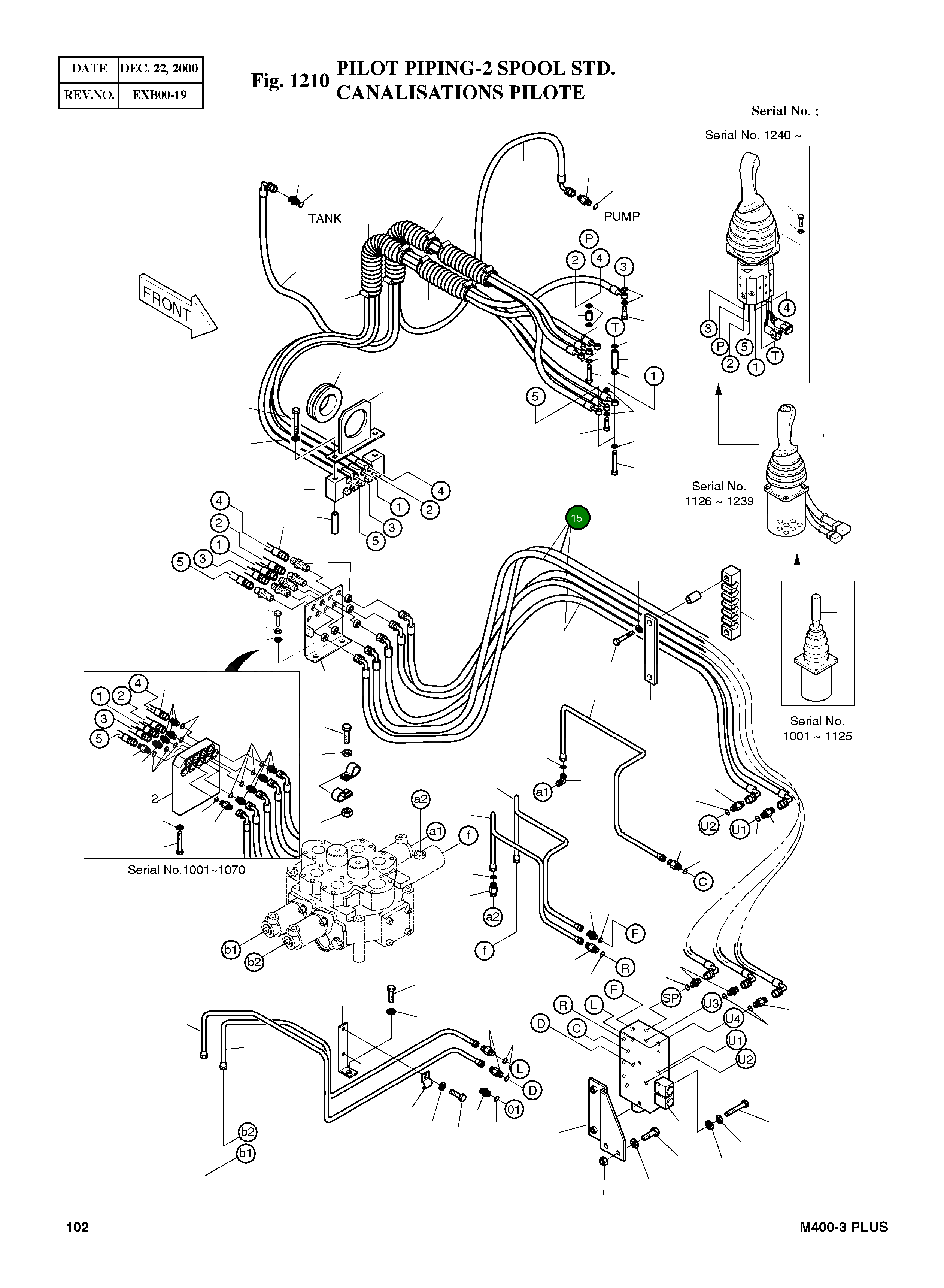 Шланг PF3/8-1600L 2184-1128D8 Komatsu
