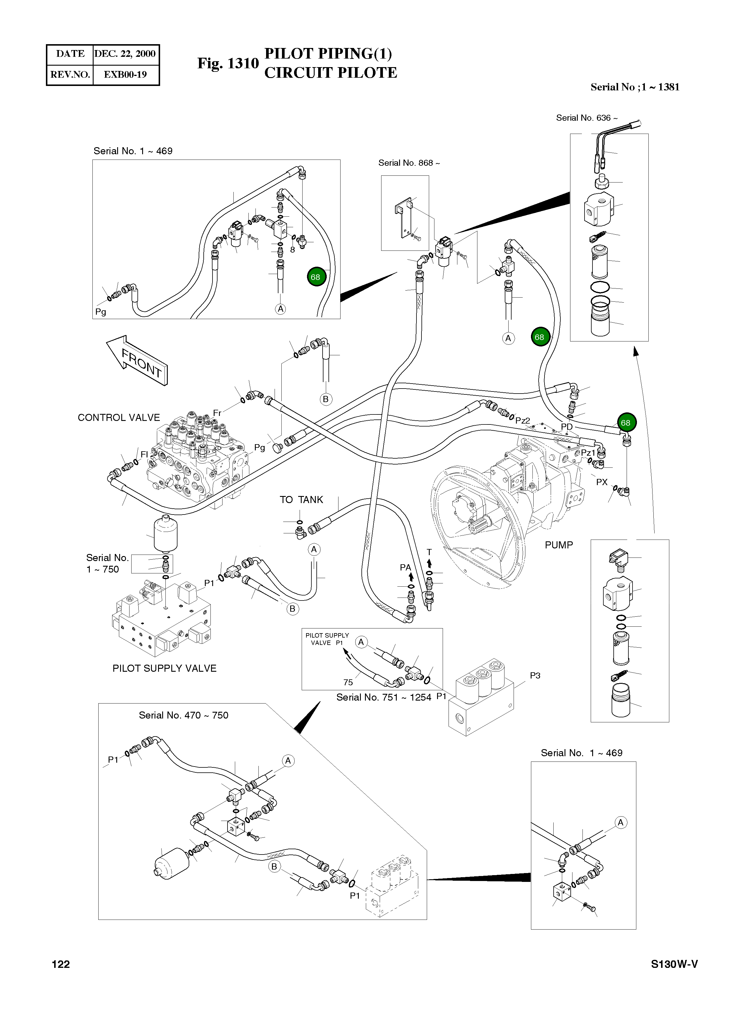 Шланг PF3/8-430L 2184-1096D51 Komatsu
