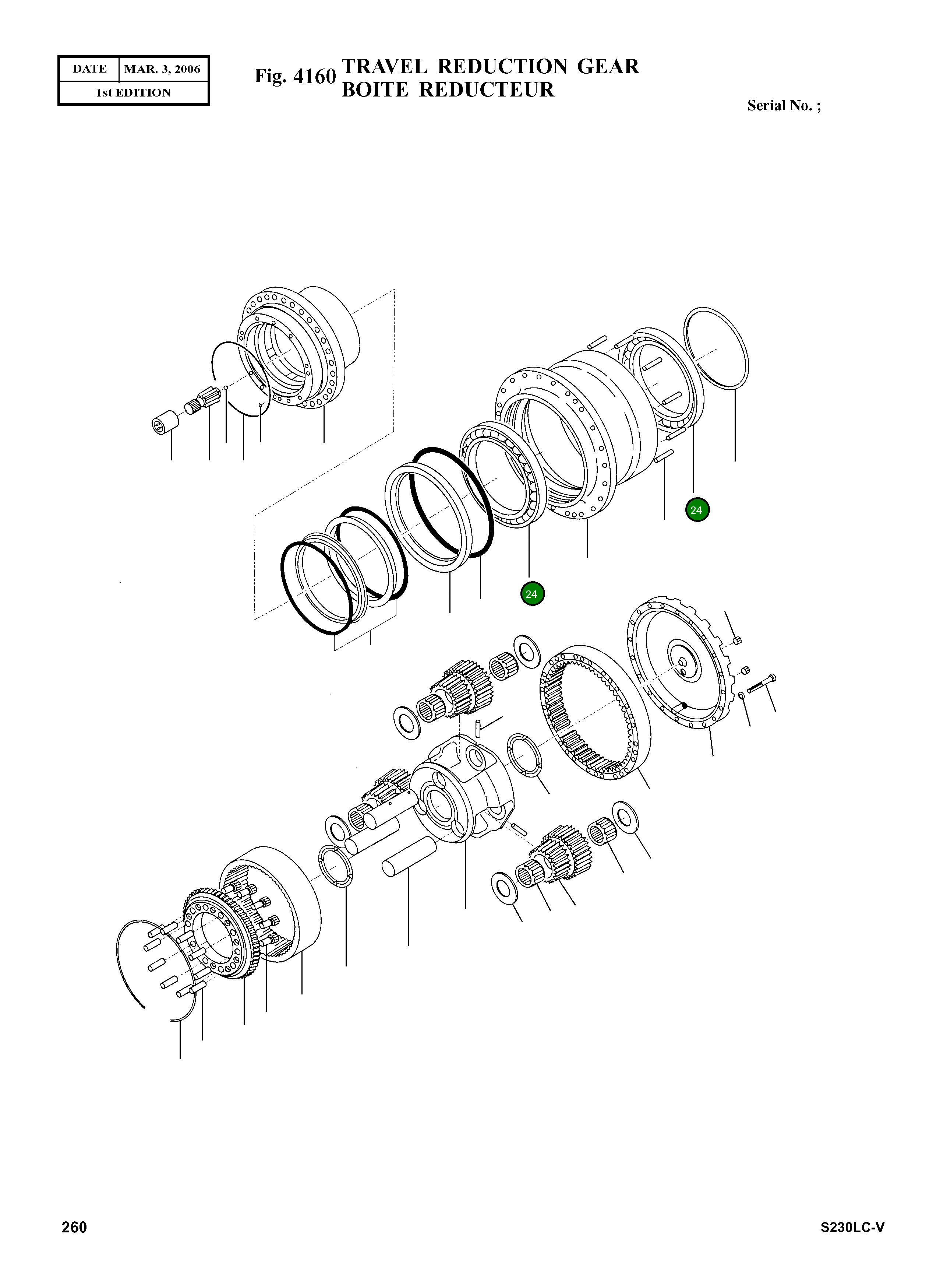 Угловой шариковый подшипник 1.109-00146 Komatsu