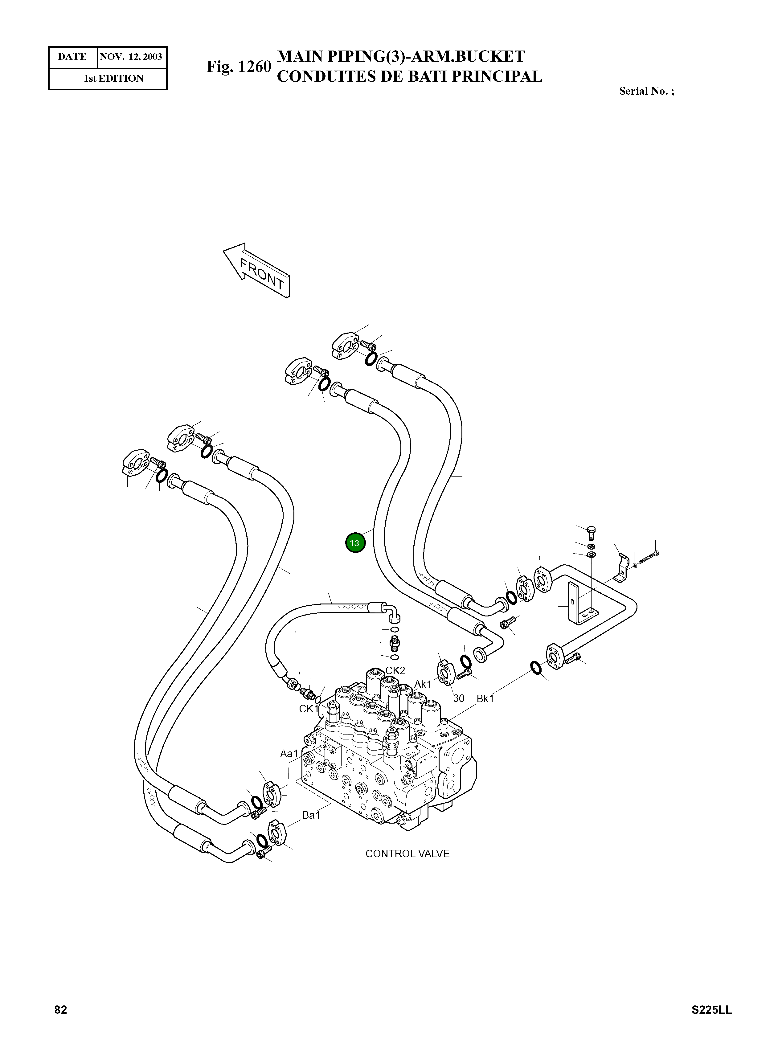 Шланг PF3/4-1650L 2184-1250D83 Komatsu