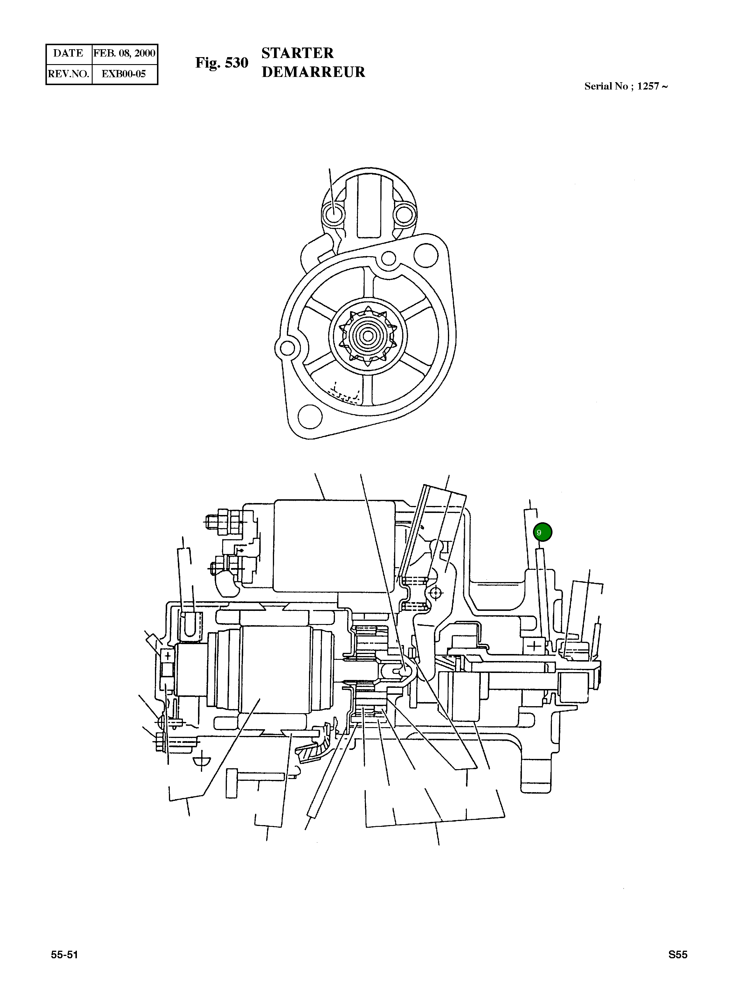 Подшипник вала стартера 897145-3230 Komatsu
