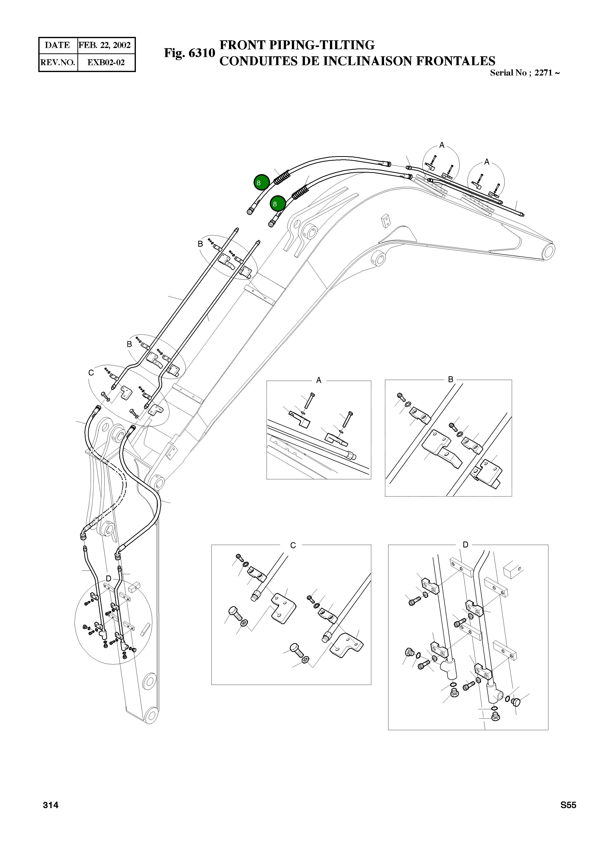 Шланг PF3/8-1000L DS2053693 Komatsu