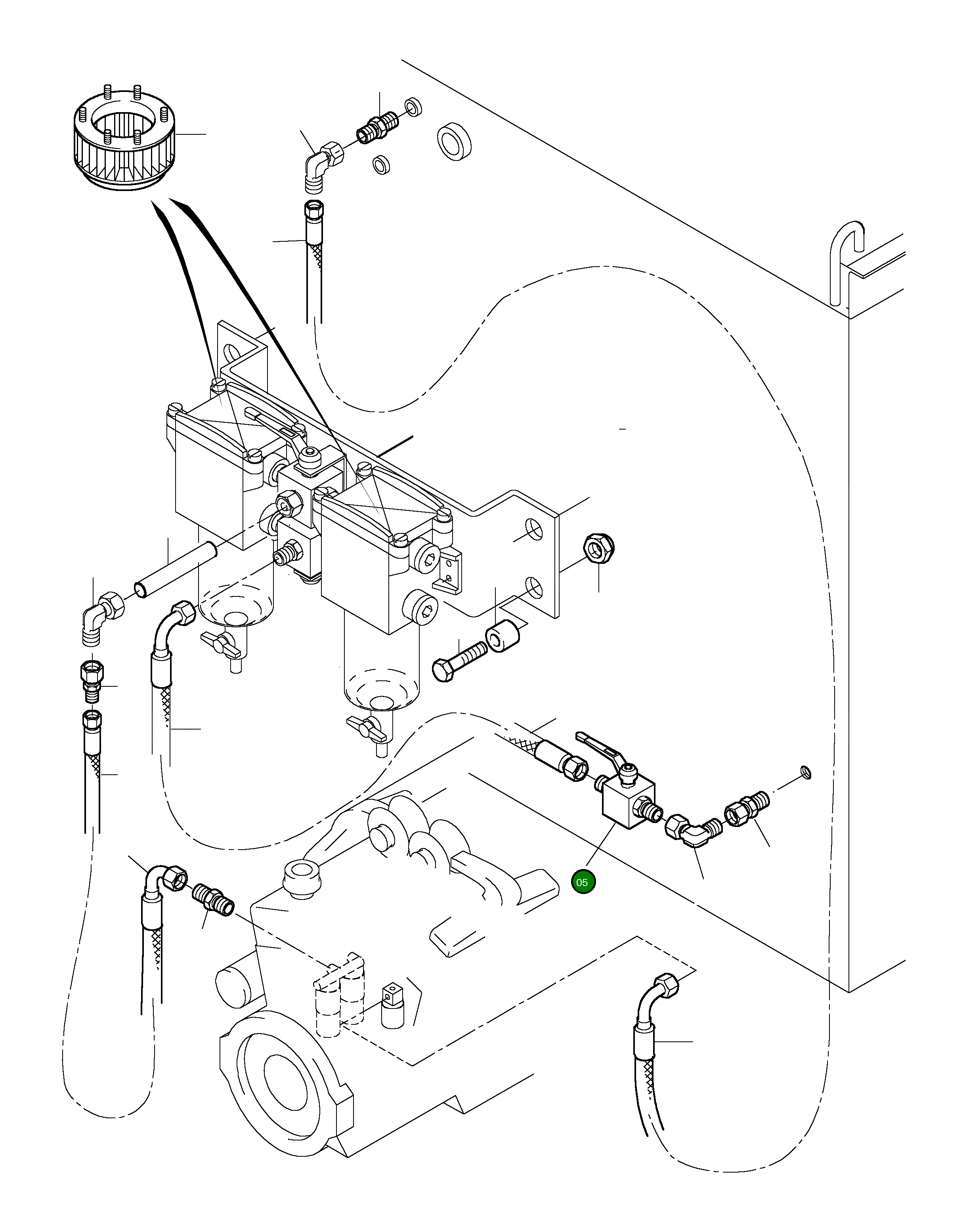 Шаровой кран 654 302 40 Komatsu