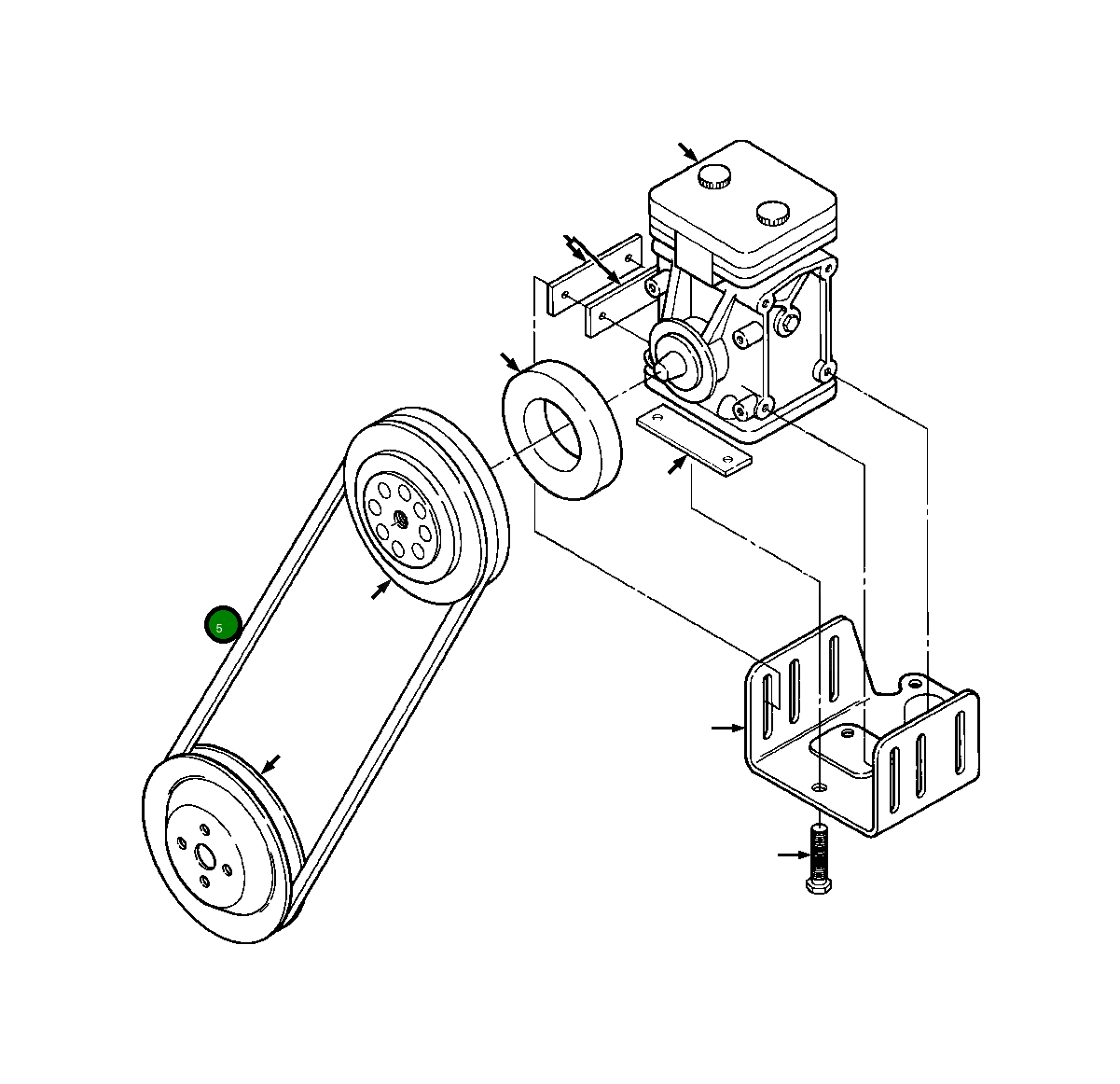 Приводной ремень 1251 357 H1 Komatsu