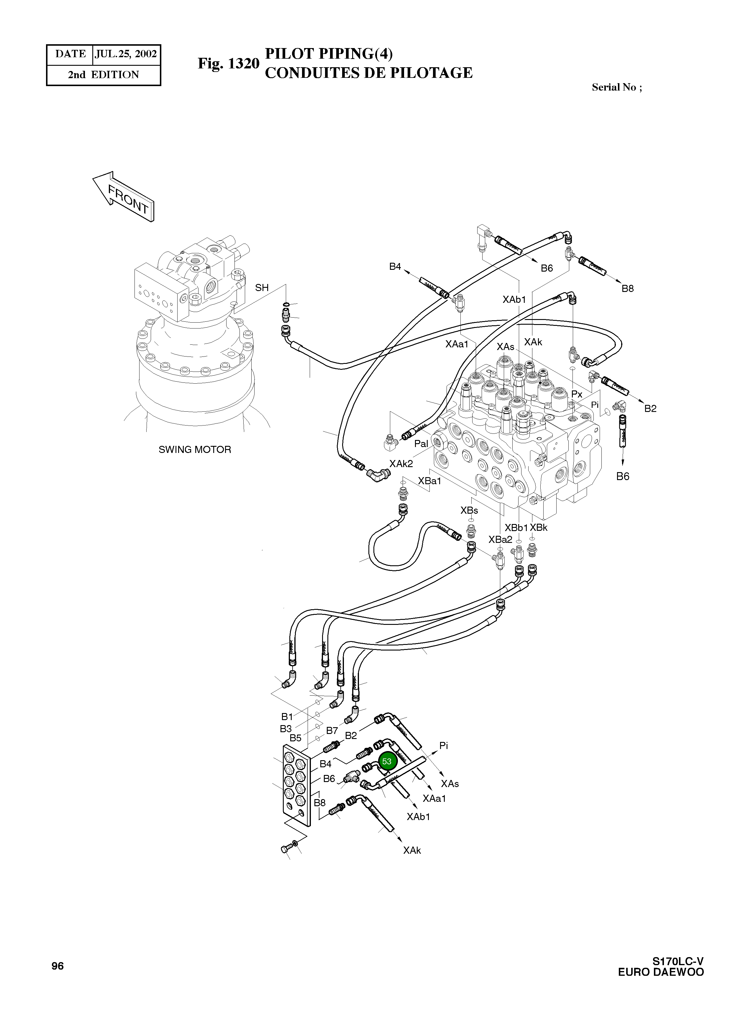 Шланг PF3/8-1100L 2184-1060D220 Komatsu